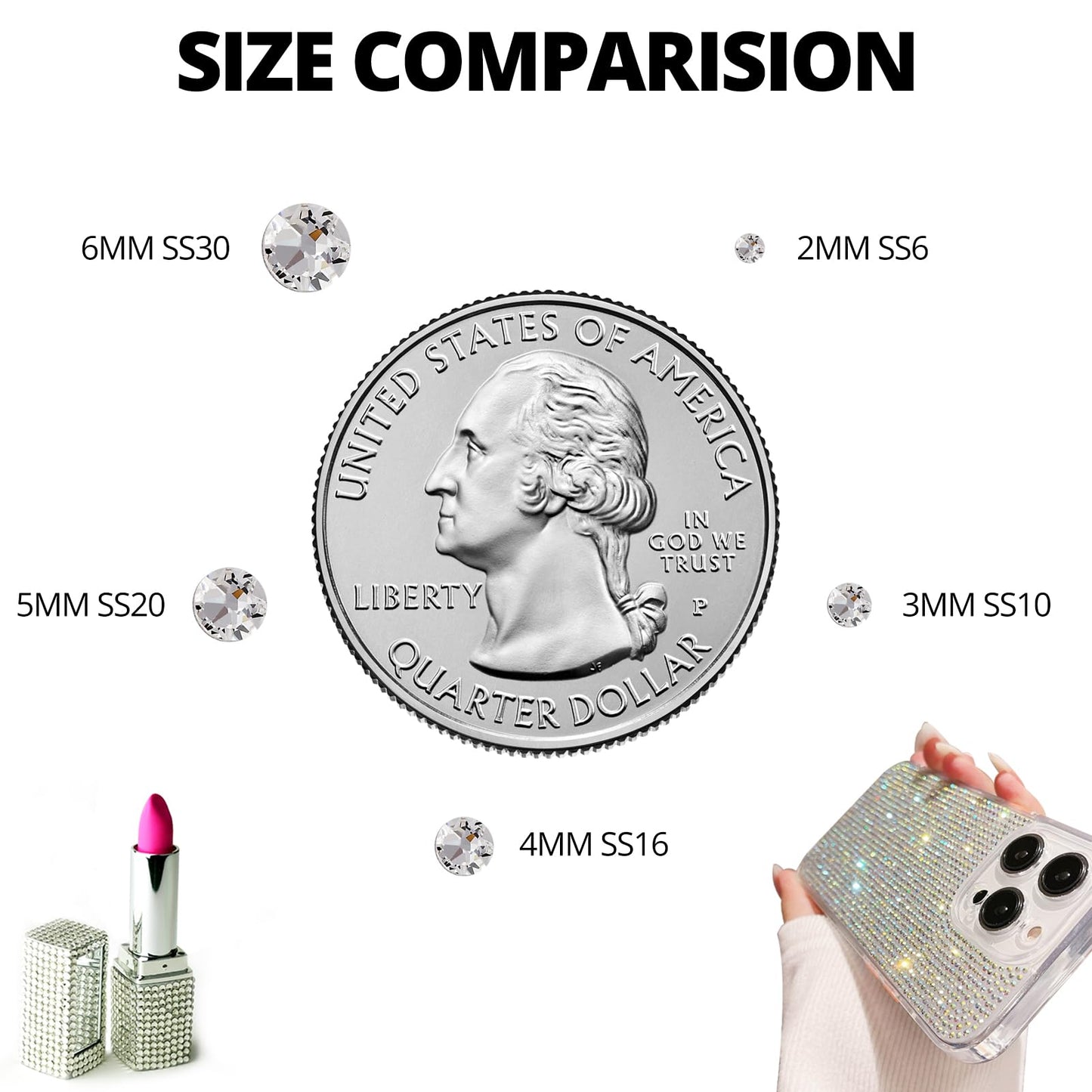 32000Pcs Dark Pink Rhinestones for Bedazzling, Mixed Sizes 2,3,4,5,6mm Flatback Gems Bedazzler Kit with B7000 Glue, Flat Back Resin Diamond Gemstone Beauty and Personal Care Worthofbest