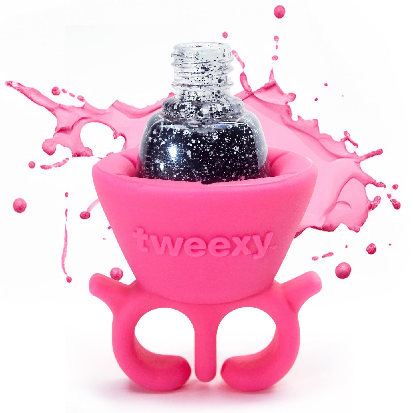 Tweexy Wearable Nail Polish Holder Ring - Hands-Free, Portable Manicure Accessory, Secure Grip for All Bottle Sizes, Convenient Nail Polish Organizer