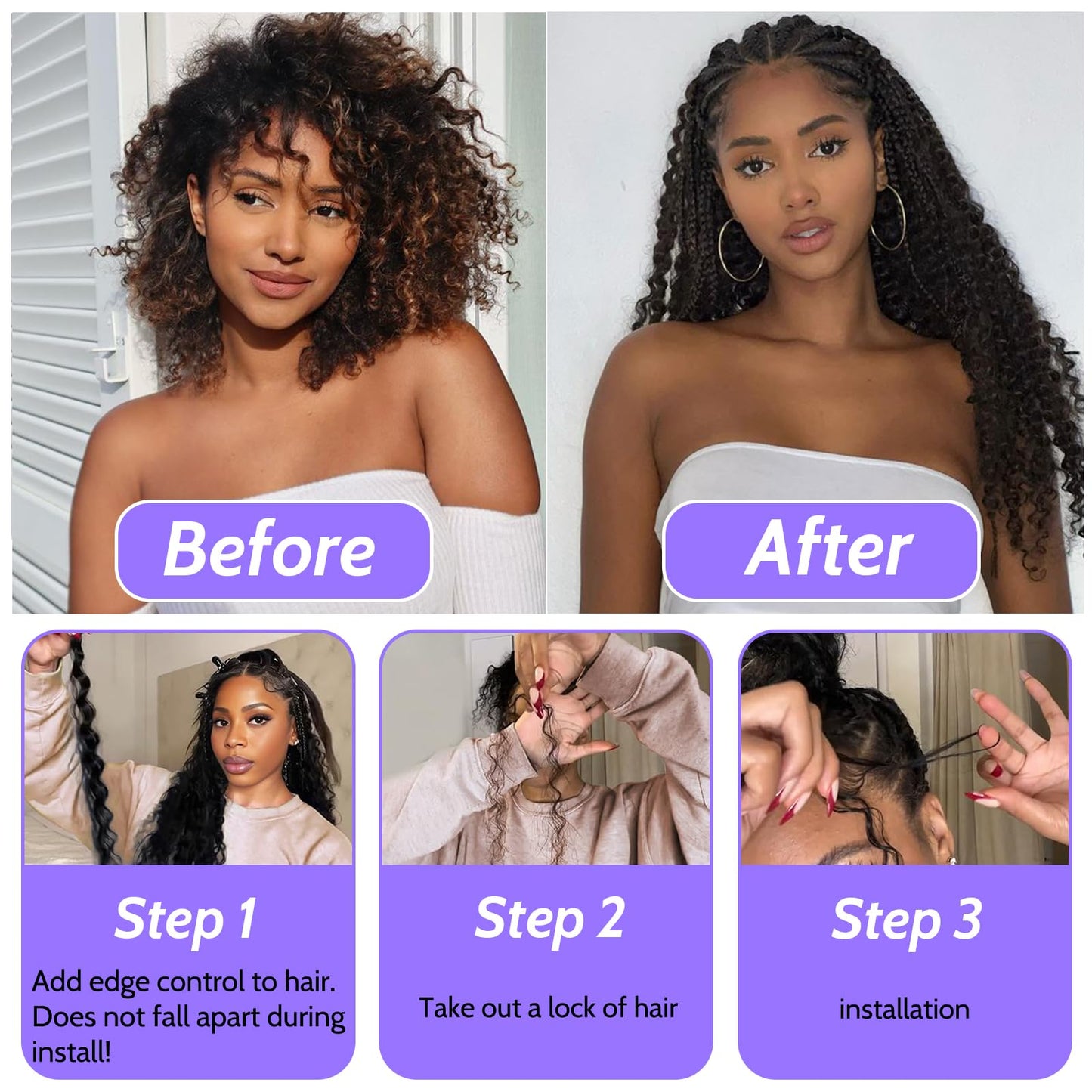 Human Braiding Hair for Boho Braids Human Hair 3 Bundles/Pack 110g 22 Inch Deep Wave Bulk Human Hair for Braiding Curly Knotless 12A Brazilian Virgin Beauty and Personal Care MOTFIN