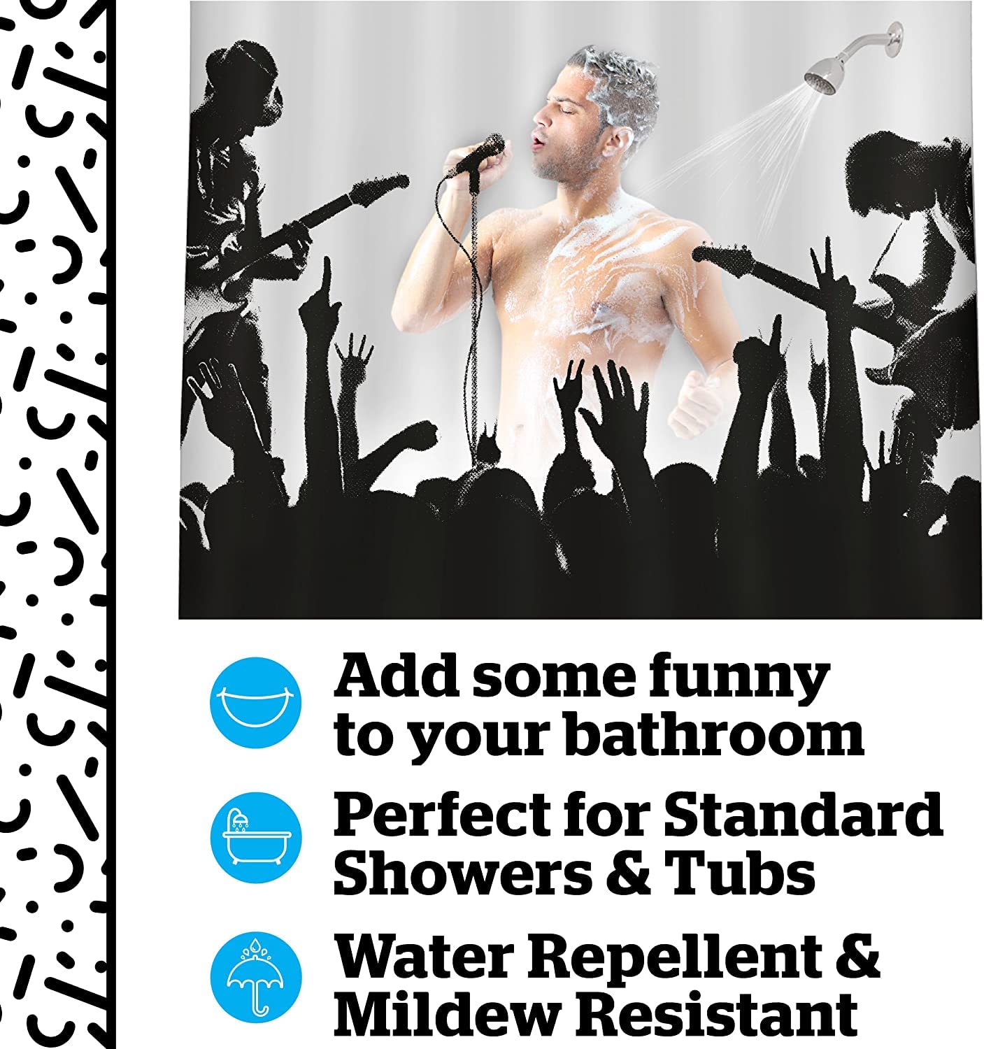 BigMouth Inc Shower Curtain (Rockstar)