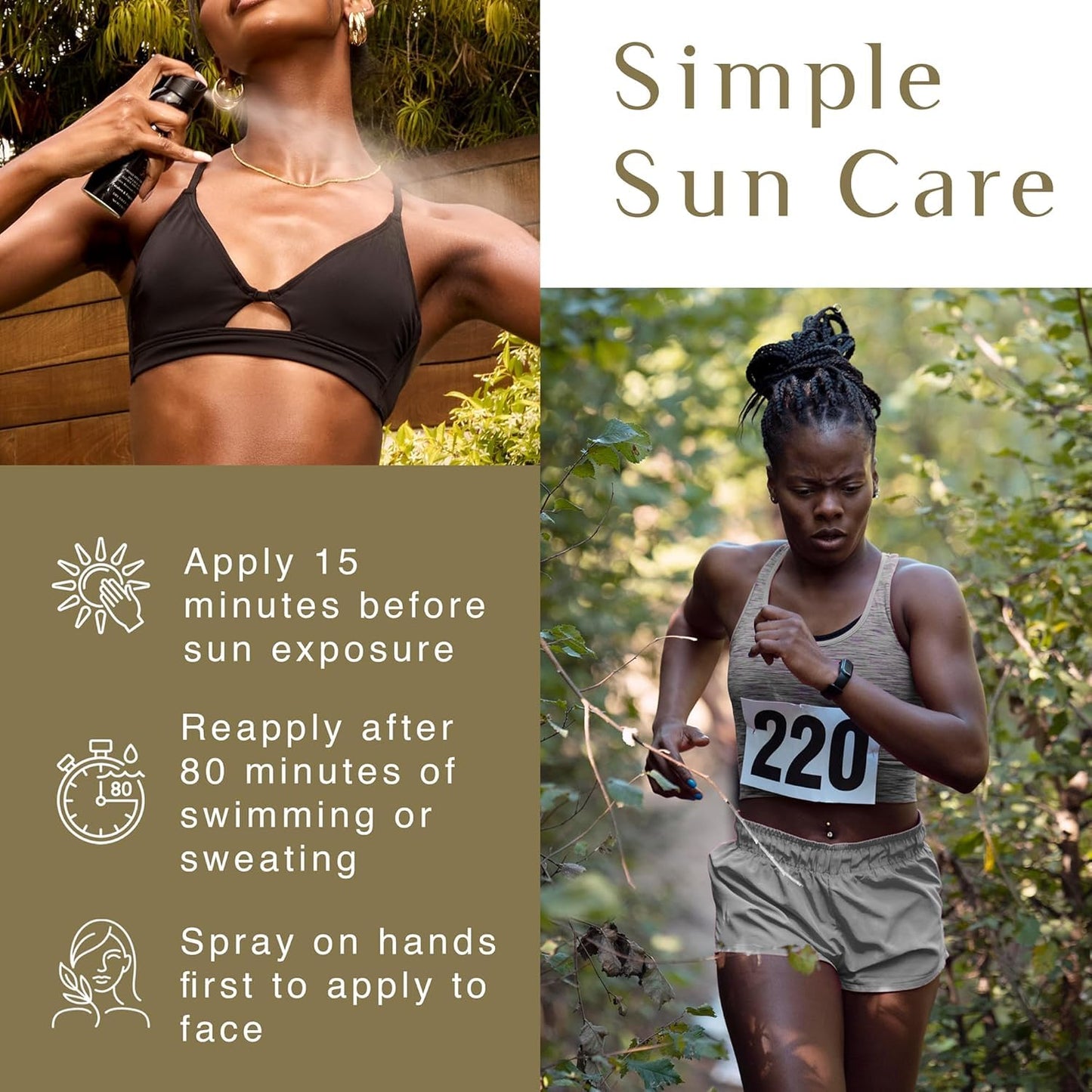 Black Girl Sunscreen Active Sport Sunscreen Spray for Face & Body- SPF 50, Sunblock for Travel & Beach, Water Resistant for 80 minutes, Ultra Sheer