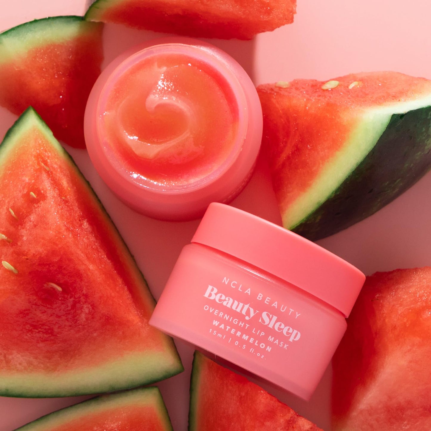 NCLA Beauty Sleep Overnight Lip Mask - Lip Mask for Women - Nourishes and Hydrates with Castor Seed Oil and Shea Butter - Watermelon - 0.5 oz