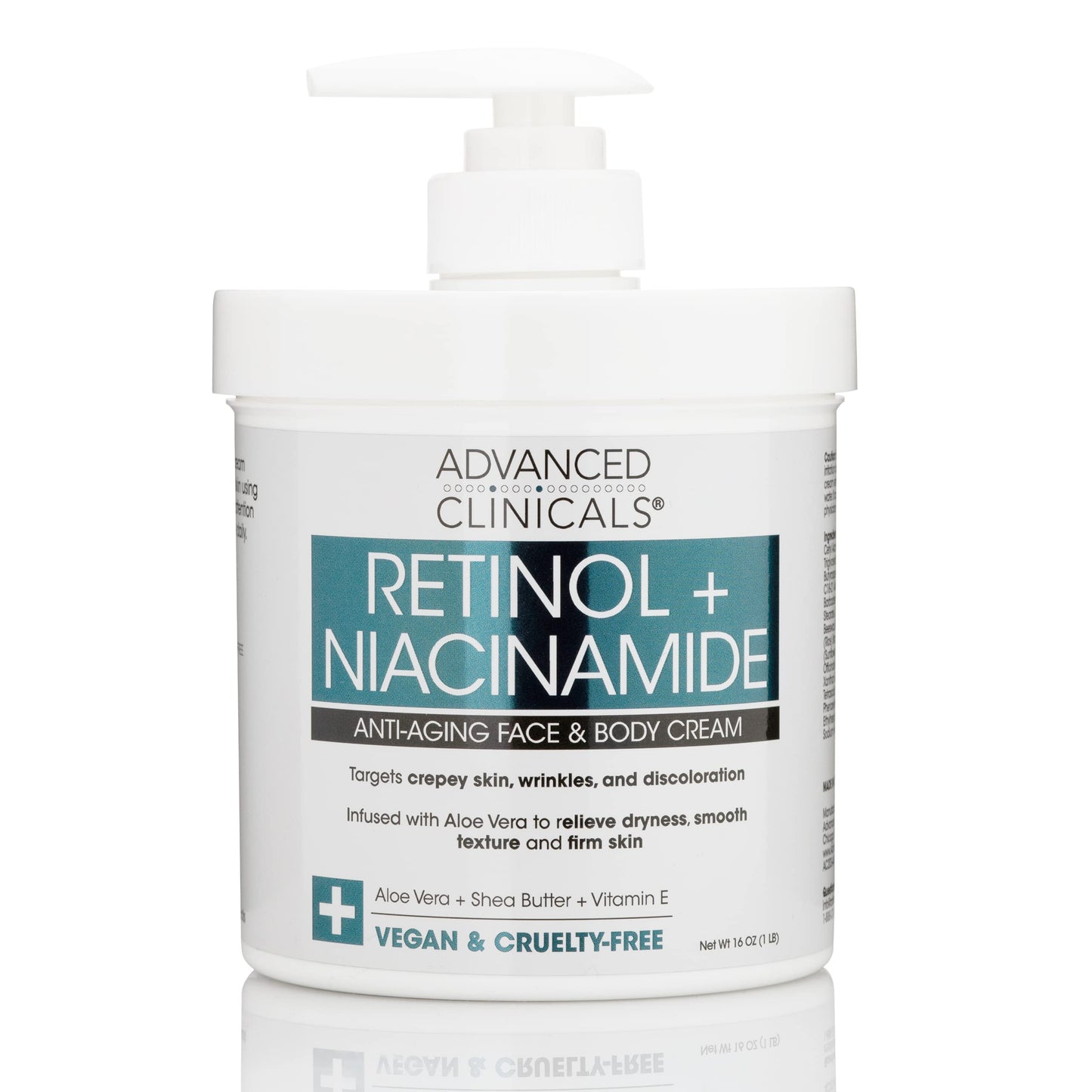 Advanced Clinicals Retinol Body & Face Lotion W/Niacinamide, Dry Skin Face Moisturizer & Crepey Skin Care Treatment, Anti Aging Retinol Cream Reduces