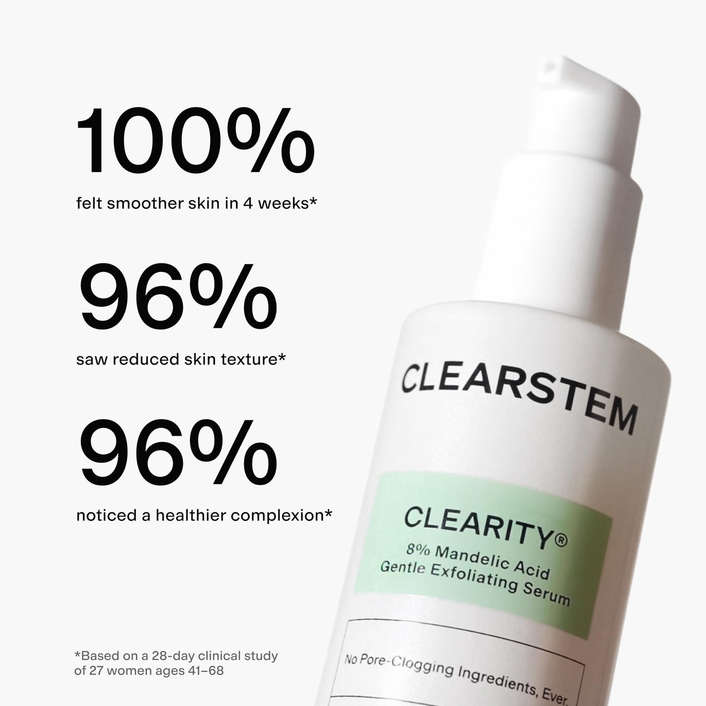 CLEARSTEM - CLEARITY The Blackhead Dissolver Mandelic Acid Serum - Vitamin C, Turmeric, Collagen Boost - All Skin Types - Facial Skin Care Products
