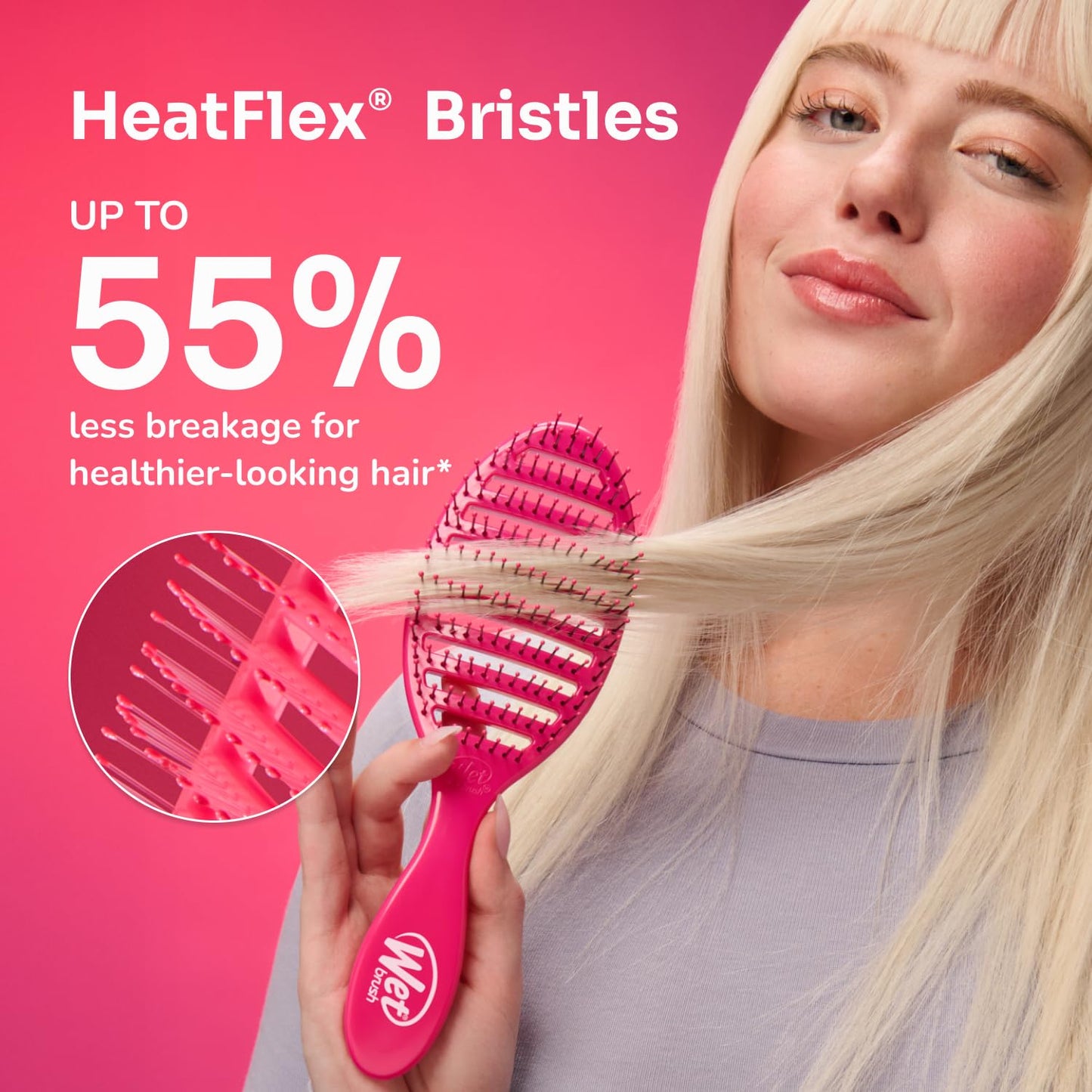 Wet Brush Paddle Detangler Hair Brush, Sky, Ultra-Soft IntelliFlex Bristles with AquaVent Design, Great For Treatment & Mask Application, Women, Men