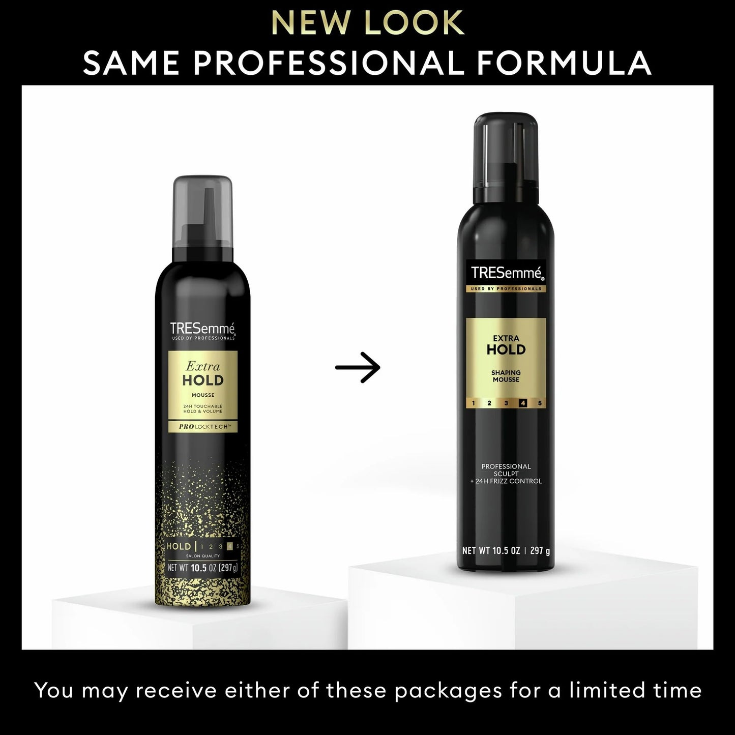 TRESemmé Extra Hold Hair Mousse For 24H Touchable Hold & Volume with Pro Lock Tech 10.5 FL Oz (1 Pack Packaging May Vary)