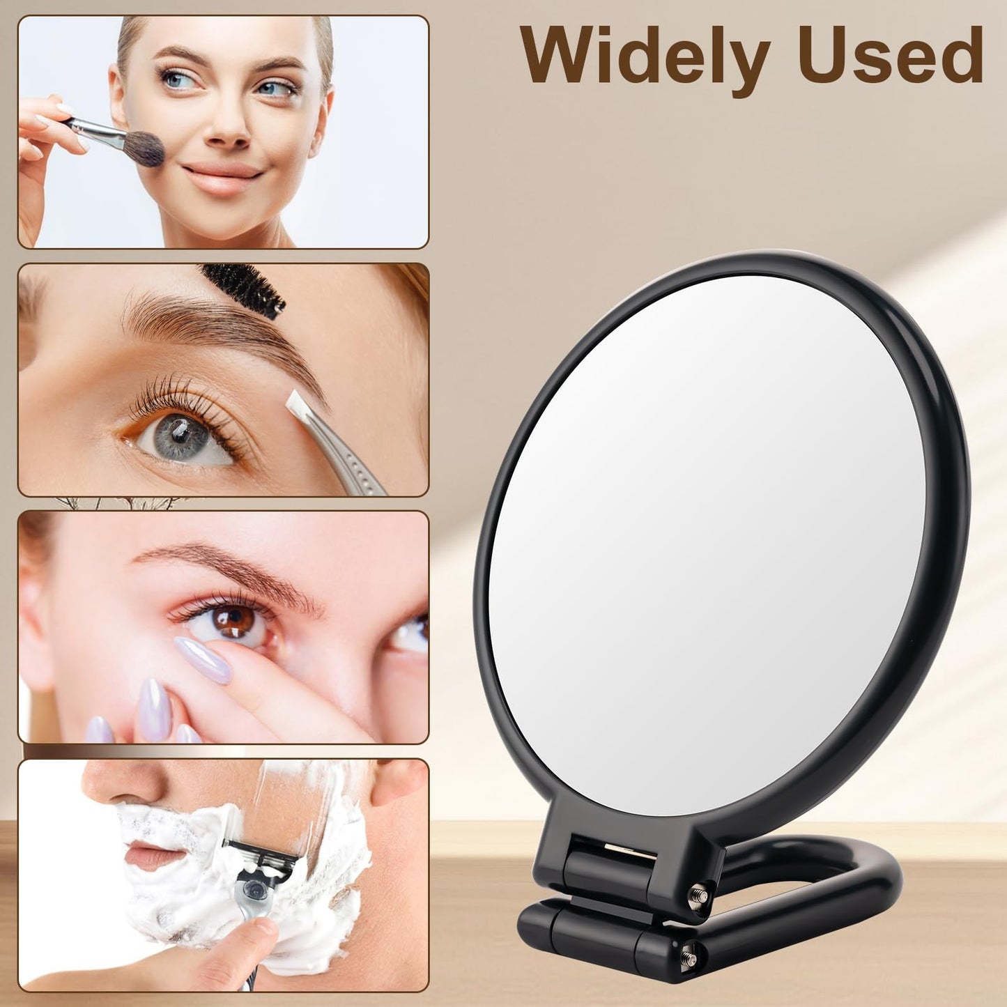 10X Magnifying Mirror, Double Side Handheld Mirror, Travel Makeup Mirror Beauty and Personal Care BOOMIBOO