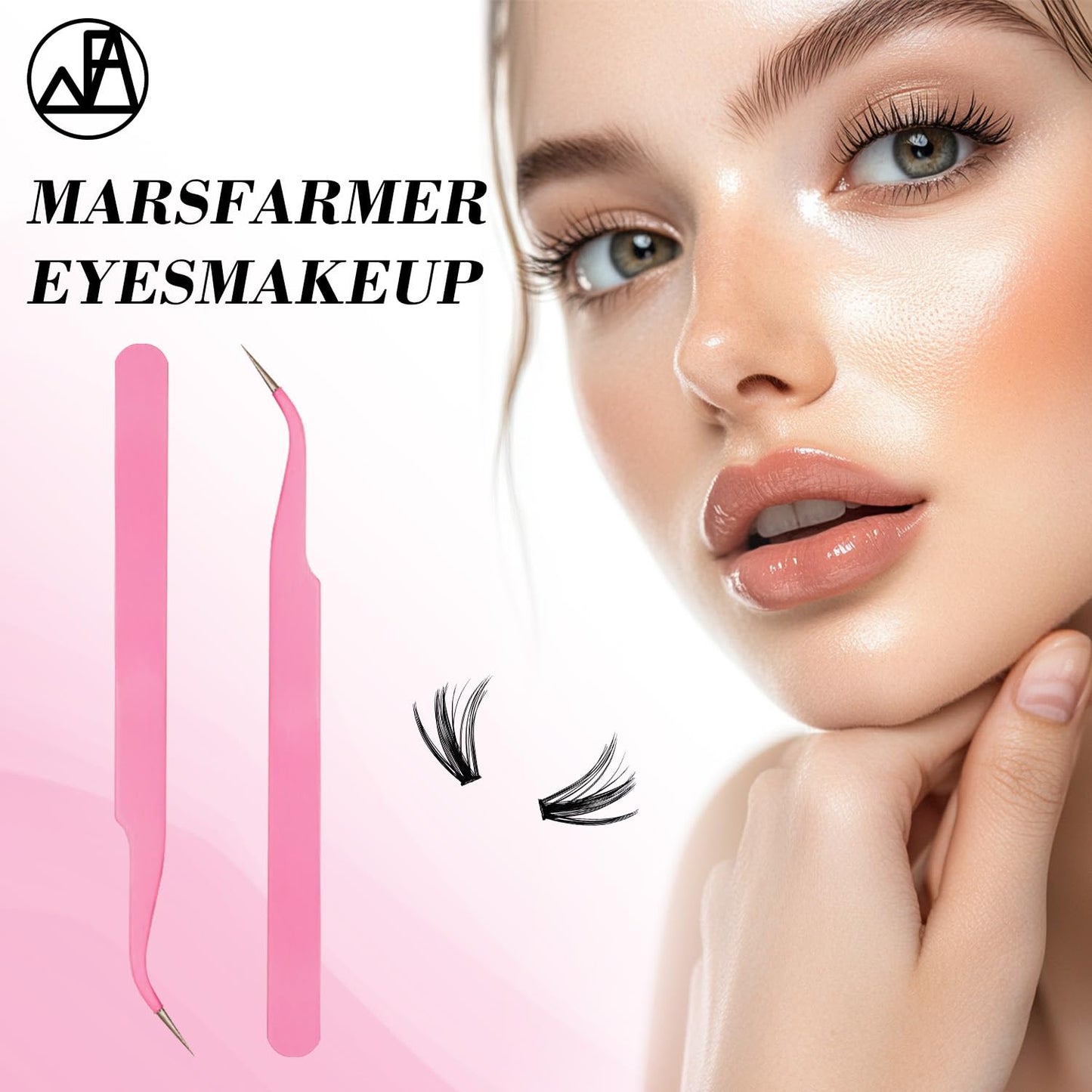 Marsfarmer 640pcs Individual Cluster Lashes Kit - False Eyelashes 9-16mm 40D+50D D Curl with Lash Cluster Applicator Tweezer, Reusable