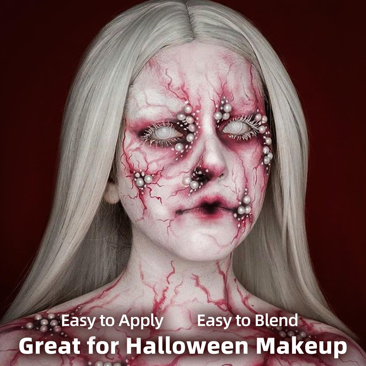 Makeup Hair White, Washable White Hair Dye for Cosplay, Halloween & Theatre - Non-Staining, Quick-Dry Formula, Idea for Dress Up Party, Santa Claus's