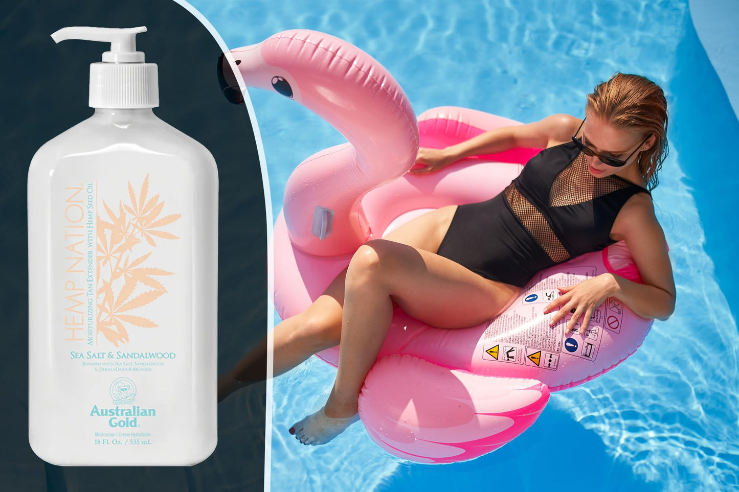 Hemp Nation SEA Salt & Sandalwood (18 fl. oz / 535 mL), Moisturizing Tan Extender with Hemp Seed Oil