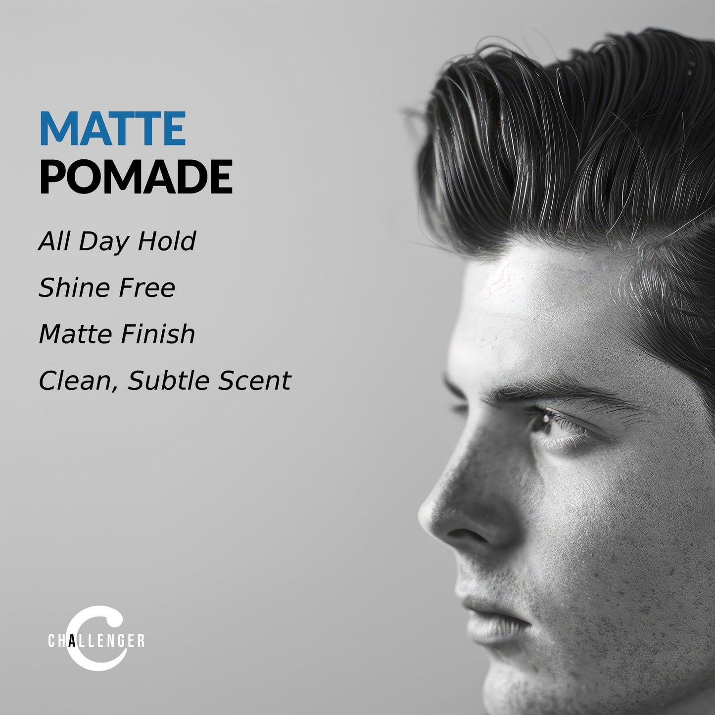 Challenger Matte Cream Pomade Combo | Natural, Shine Free Styling Product | Medium Firm All-Day Hold | Travel Friendly Water Based Hair Gel | For All