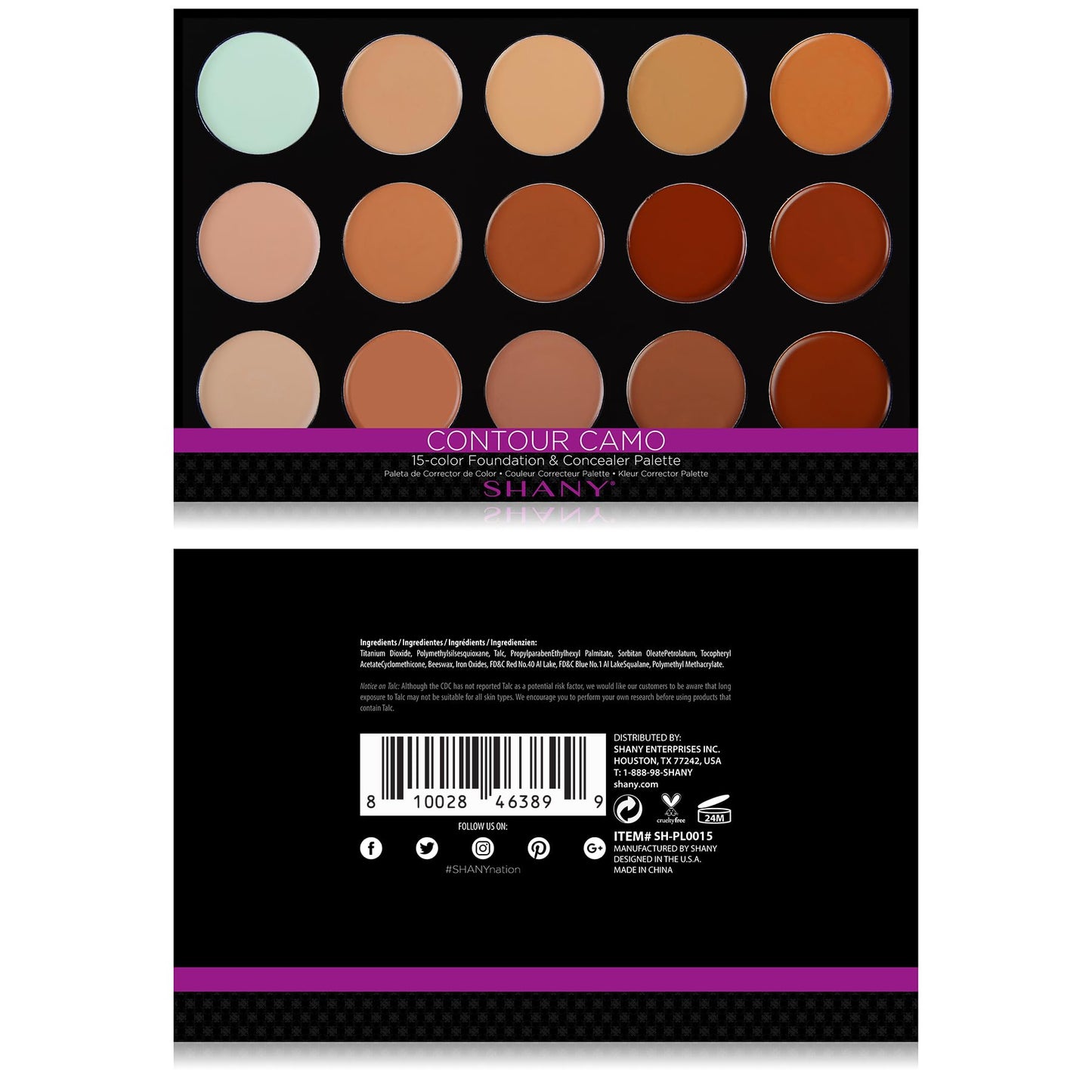 SHANY CONTOUR CAMO Professional Cream Foundation Color Palette,Foundation Primer,Camouflage Concealer Makeup Palette - Contour Camo