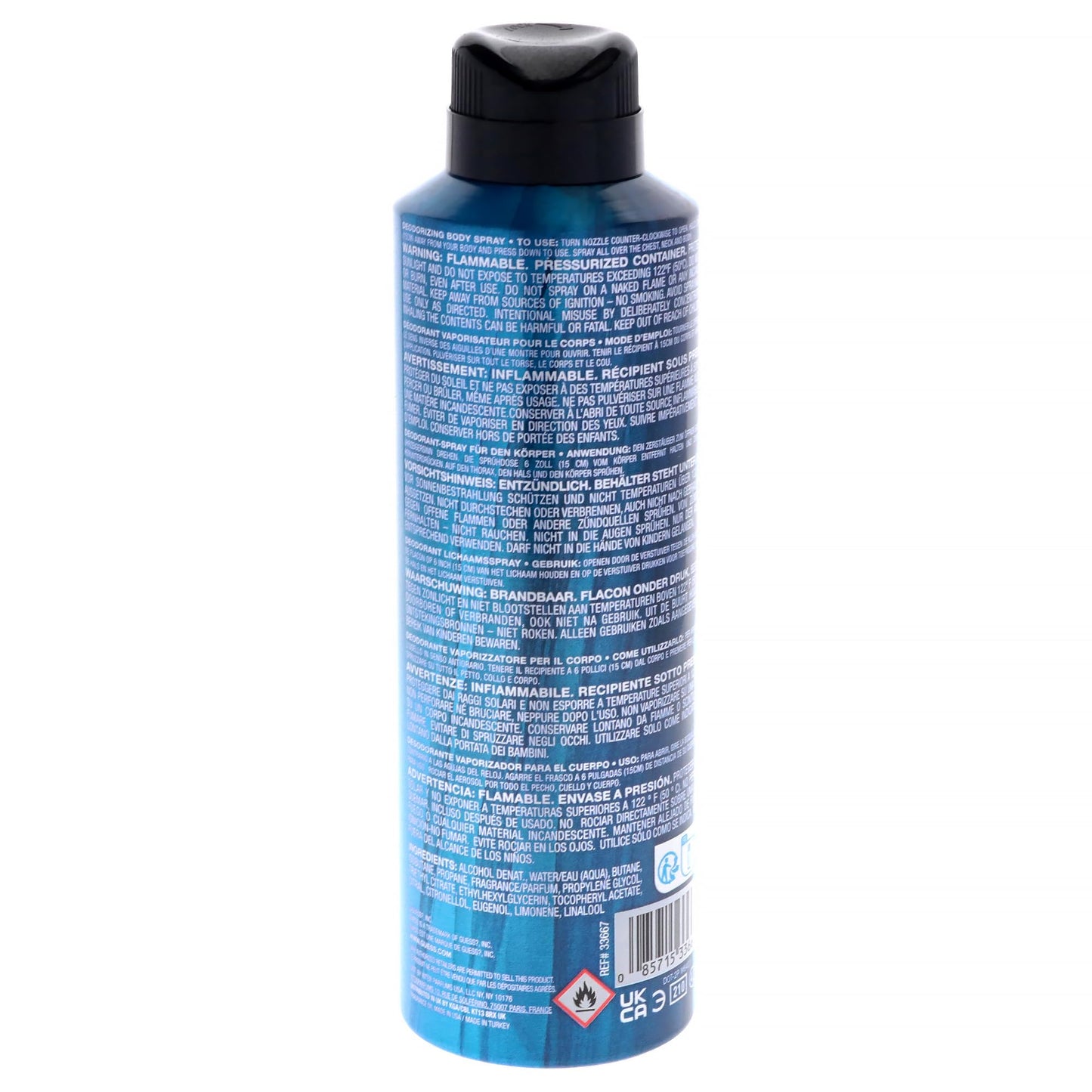 Guess Elements Blue Frost Deodorizing Body Spray For Men, 6.0 Oz.