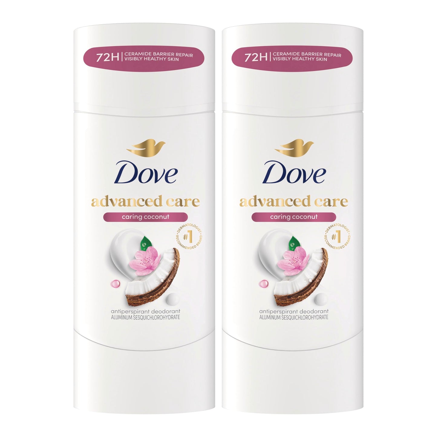Dove Advanced Care Antiperspirant Caring Coconut, 2 Count Deodorant Stick for Women, for 48 Hour Protection And Soft And Comfortable Underarms, 2.6 oz Beauty and Personal Care Dove