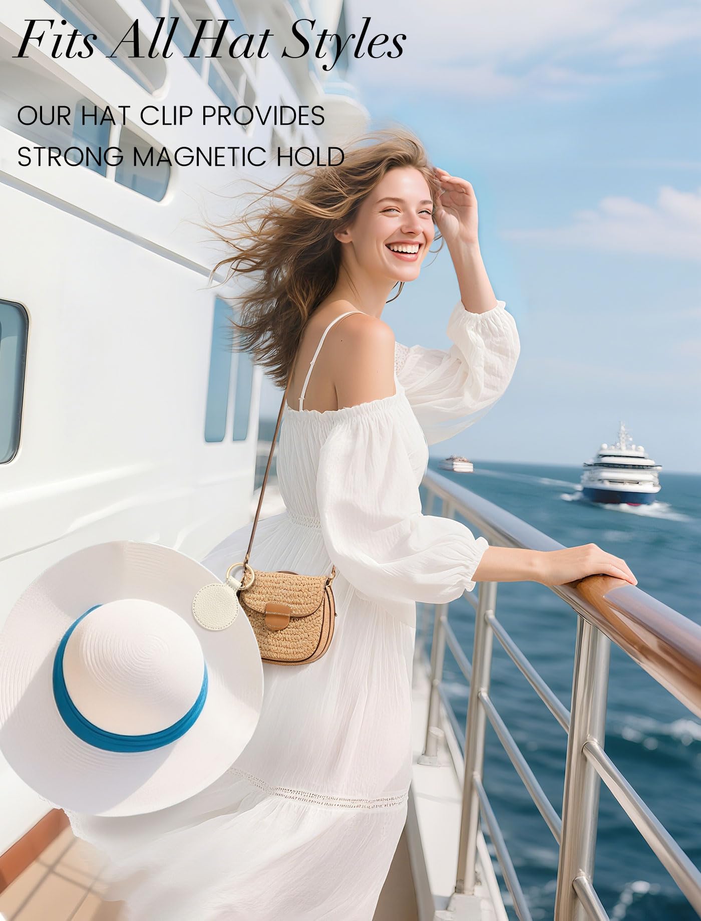 Niveaya Magnetic Hat Clip for Travel Bag – Magnet Storage Hook, Vacation & Travel Essentials Accessory, Beige