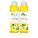 Alba Botanica Sunscreen Spray for Face and Body, Broad Spectrum SPF 50 Sunscreen, Hawaiian Coconut, Water Resistant and Biodegradable, 6 fl. oz