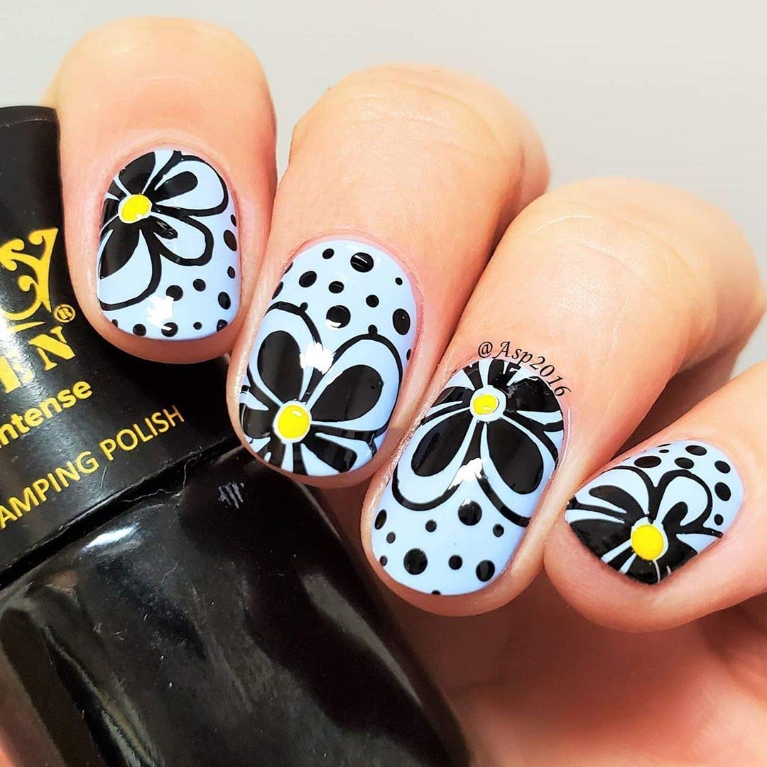 PUEEN MUST HAVE Stamping Polish Collection Set Big 5-FREE Formula Nail Color Lacquer (805 - Black Jack + 806 - Pure White) - BH000872