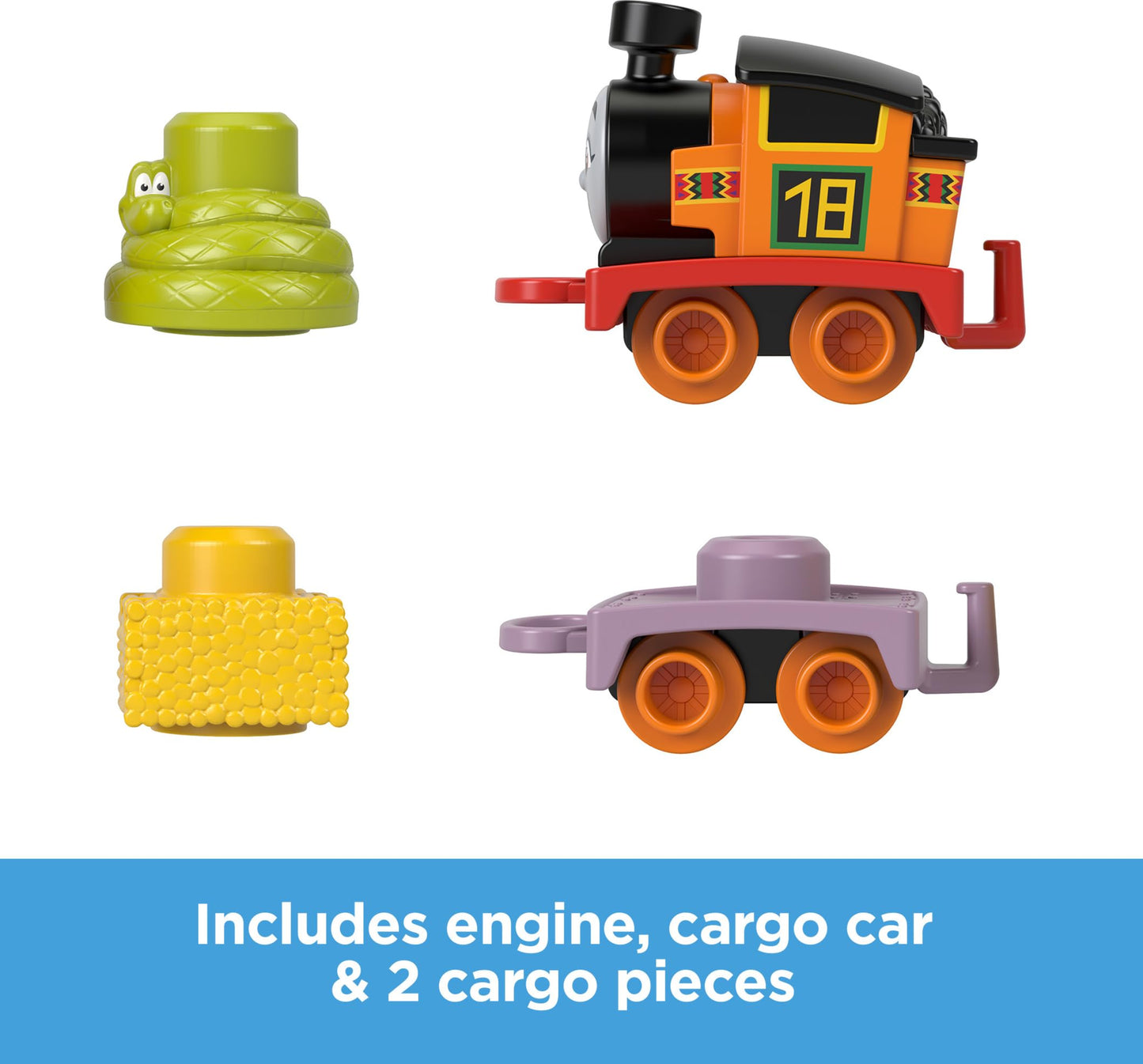 Thomas & Friends Toddler Toy My First Nia Push-Along Train with Stacking Cargo for Kids Ages 18+ Months