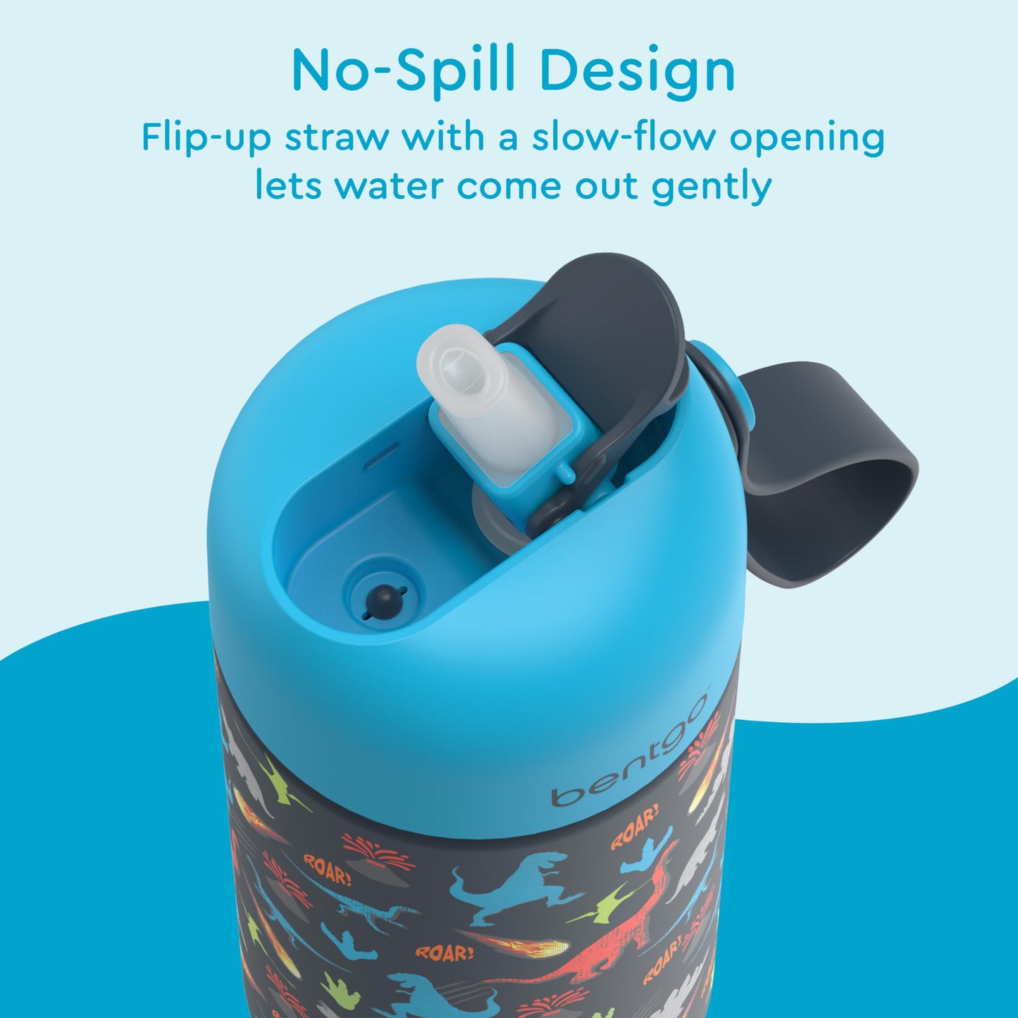 Bentgo® Kids Stainless Steel Insulated Water Bottle - Leak-Proof; Keeps Cool for 12 Hours; Durable, BPA-Free, Dishwasher Safe 14 oz. Cup for Ages 3+