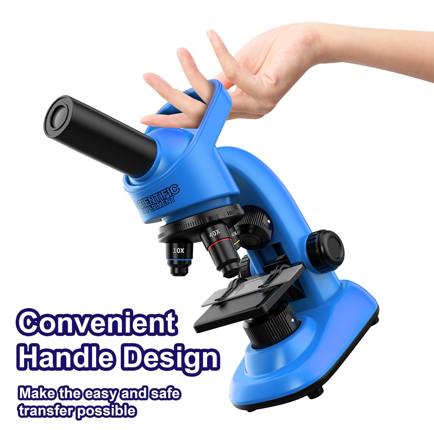 Kids Microscope Kit – 40x-1600x Beginner STEM Science Set with LED Light, Prepared Slides & Tools, Educational Toy for Ages 6–12