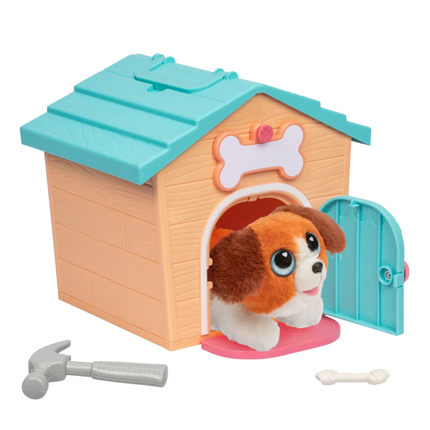 Little Live Pets My Puppy's Home Mini Playset, Orange, Play Dog with Building Dog House Toys, Customizable Puppy Plush Toy for Kids of Ages 5+