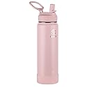 Takeya Actives 24 oz Water Bottle with Straw Lid - Double Wall Stainless Steel Insulation - Dishwasher Safe & BPA-Free - Removable Bumper - Blush