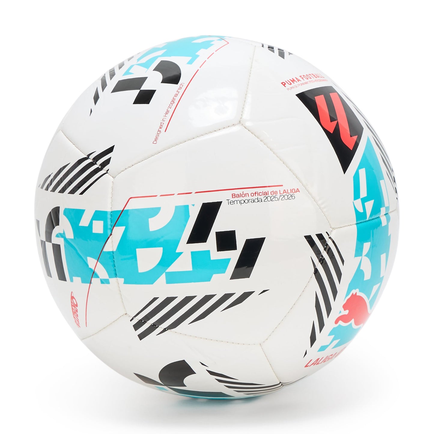 Puma Unisex Orbita LaLiga 1 Machine Stitched Soccer Ball, White-Multicolor AH25, 4