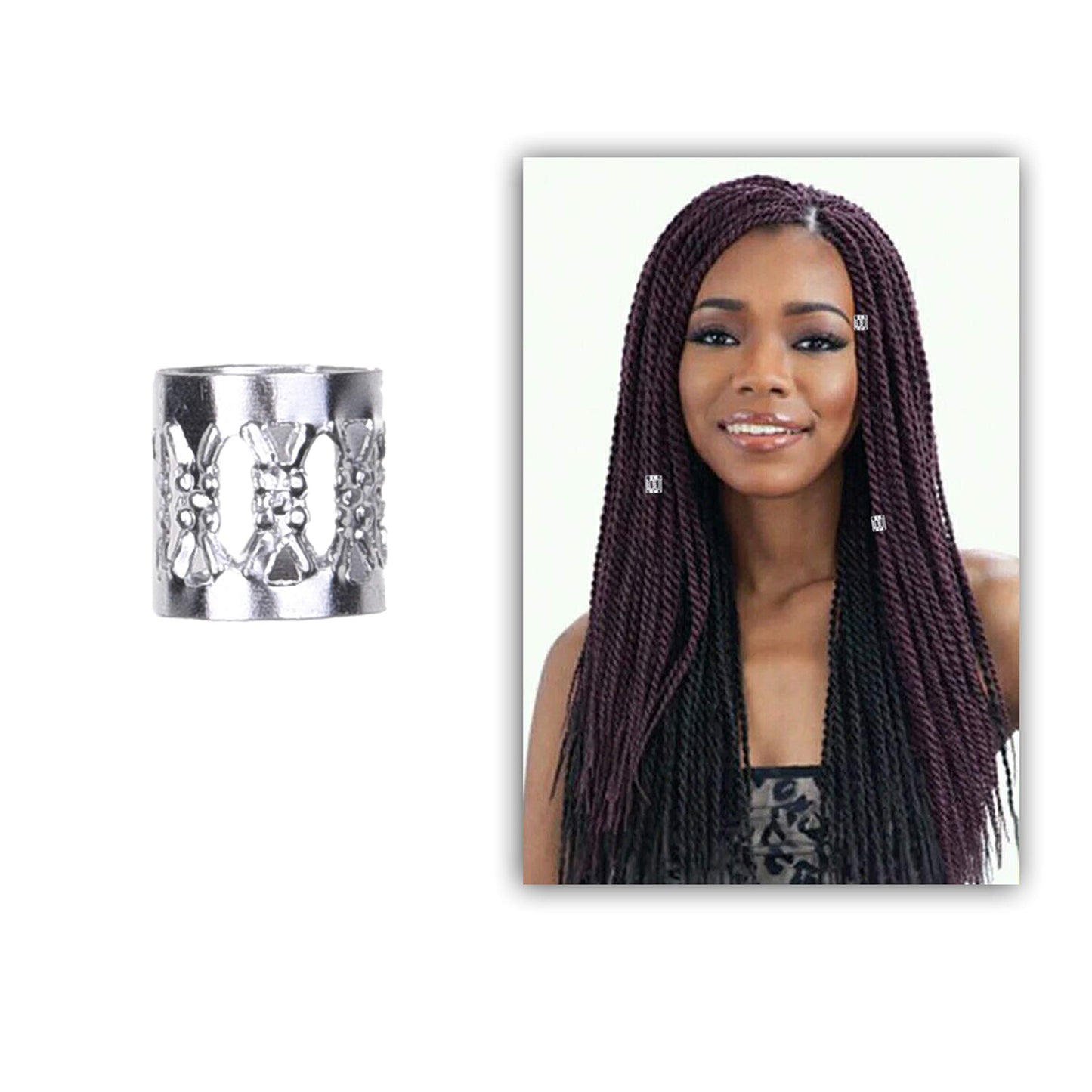 hair braid cuff gold and silver 200pcs - Kare & Kind 200x Aluminum Hair Cuffs