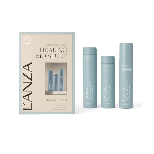 L'ANZA Healing Moisture Hair Spray Mist, Shampoo & Conditioner Set, Hydrates & Heals Damaged Locks, Deep Hydration, Softens, Anti-Frizz