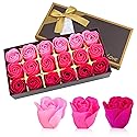 JIALEEY Floral Scented Bath Soap Rose Flower Petals, Plant Essential Oil Rose Soap Set Shaped Petals Gifts Ideas for Her Women Teens Girls Mom