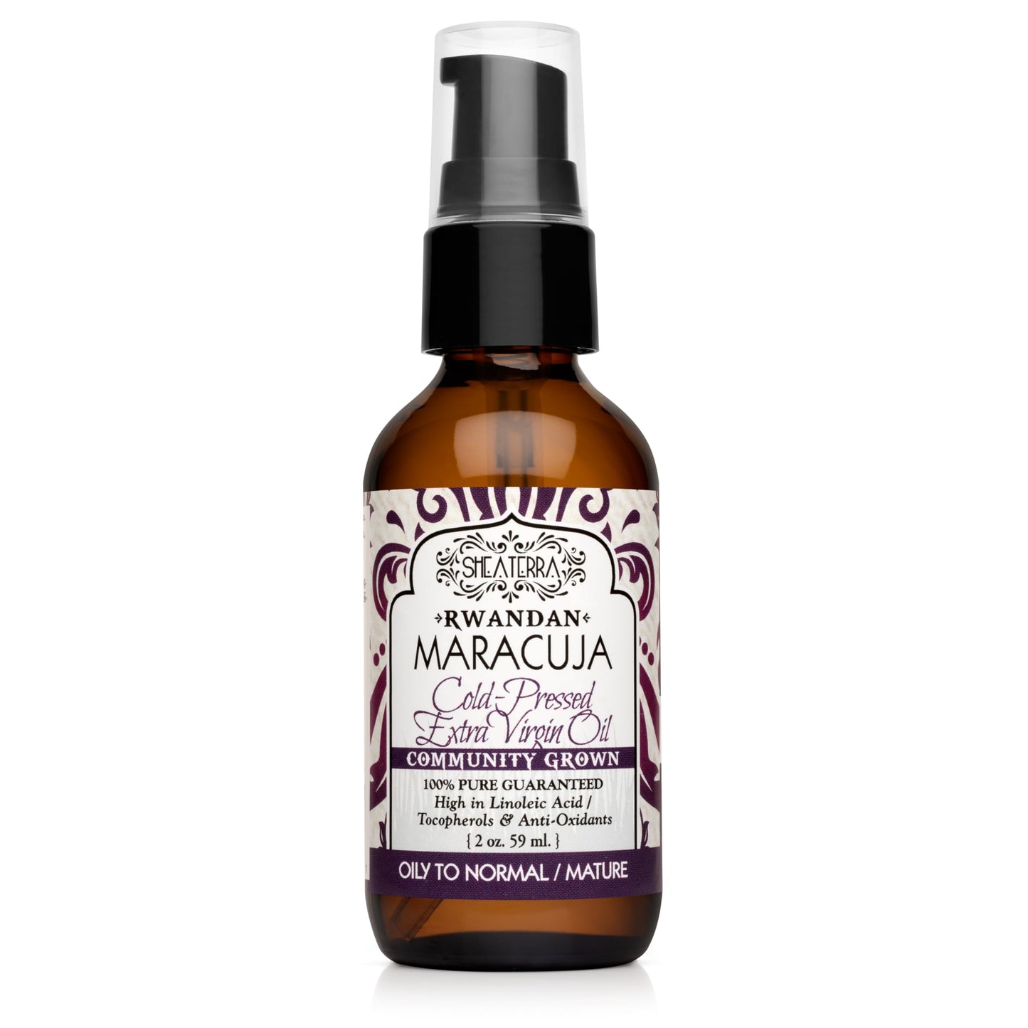 Shea Terra Rwandan Maracuja Cold-Pressed Extra Virgin Oil, All Natural Emollient Oil Rich in Vitamin C for Supporting Super Soft, Glowing, Youthful