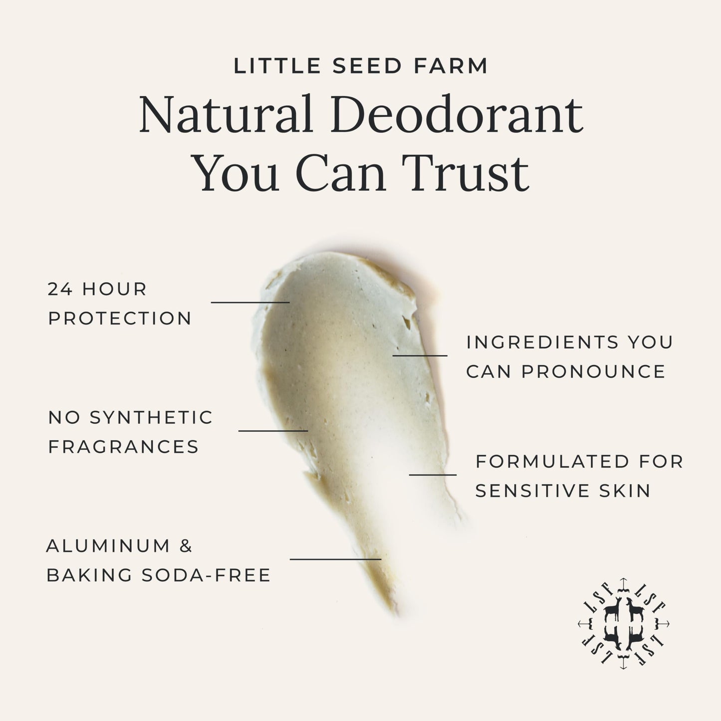 Little Seed Farm All Natural Deodorant Cream - Cedar Vanilla - Aluminum Free Deodorant for Women or Men, Net Wt. 2.4oz | 68g Beauty and Personal Care Little Seed Farm
