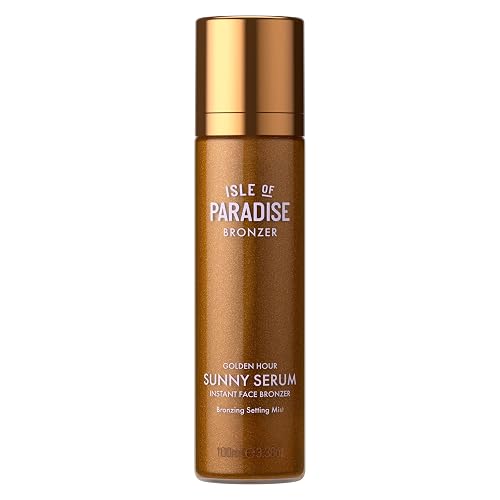 Isle of Paradise Sunny Serum Instant Bronzing Setting Mist- Golden Hour, Hydrating & Illuminating Makeup Setting Spray, Lightweight Formula, Vitamin