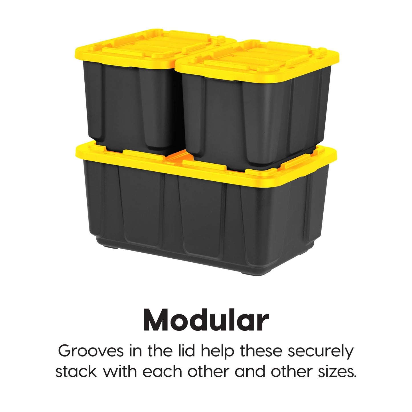 IRIS USA 2-Pack 27 Gallon Storage Bins with Lids |Made in USA| Heavy Duty Plastic Tote Containers for Truckbed Tool Box Organization, Large…