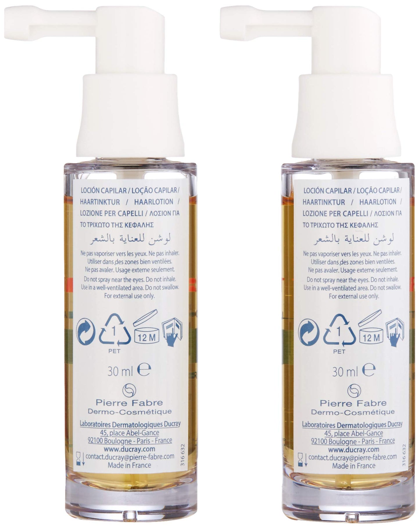 Ducray Creastim Hair Lotion Spray, Men & Women, Strengthening Treatment for Sudden, Reactional Thinnning Hair, 2 x 1 oz.
