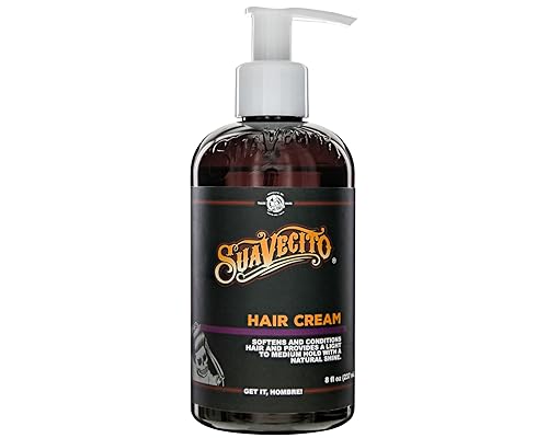 Suavecito Hair Cream Pump Bottle Medium Shine All Day Light Hold (8 oz)
