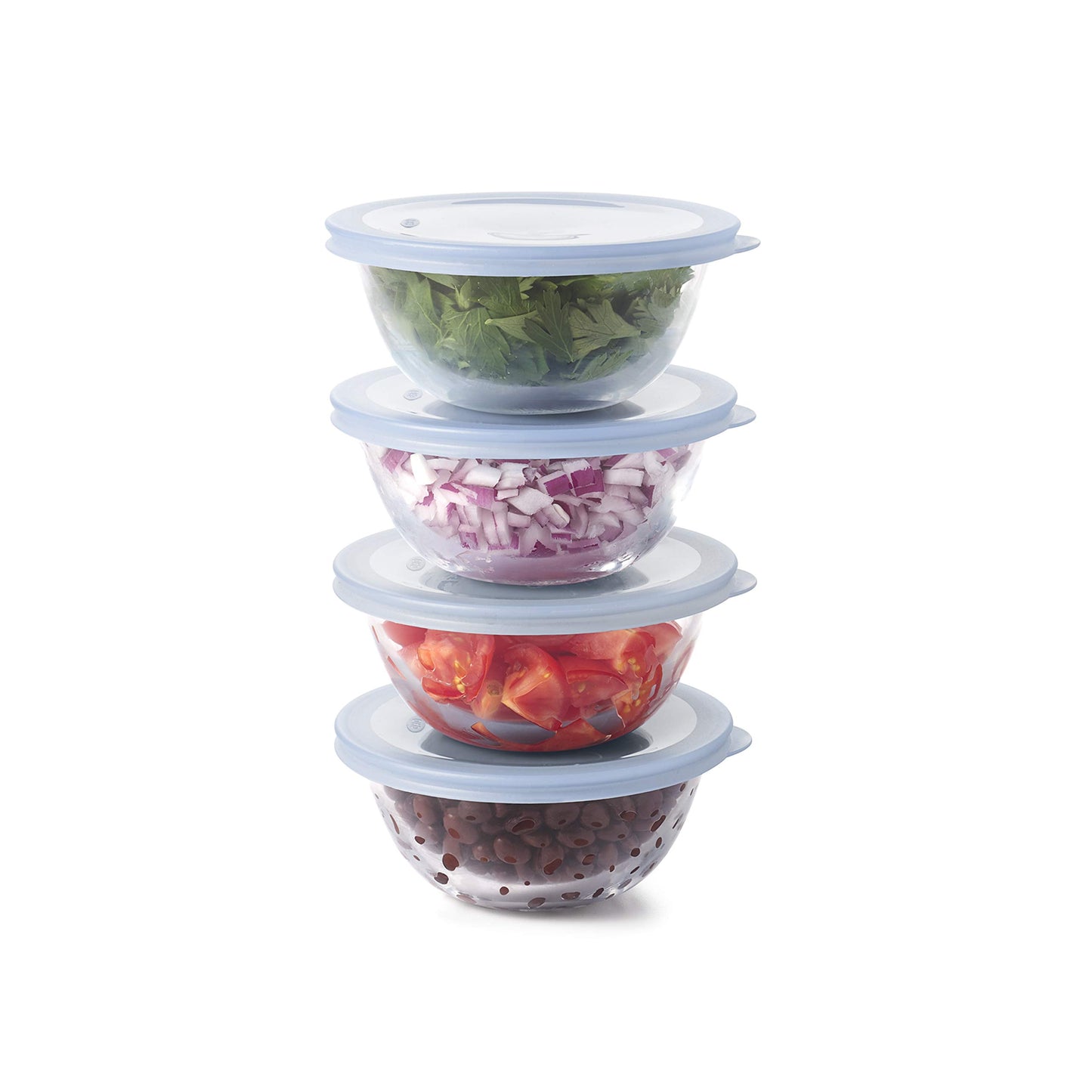 OXO 11205500 Good Grips 8-Piece Glass Prep Bowl Set, One Size, Clear
