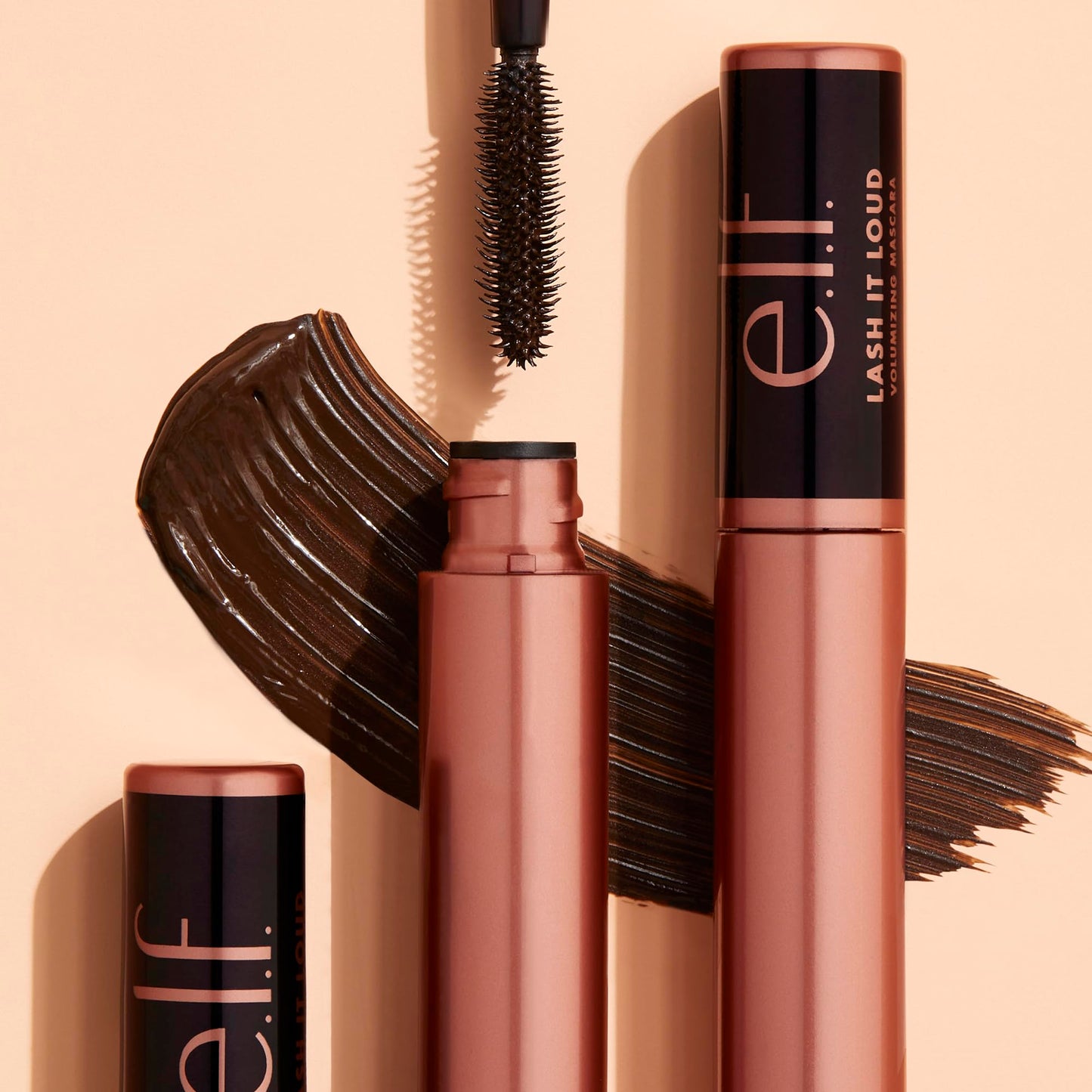 e.l.f. Lash It Loud Mascara, Volumizing Formula for Mega Volume Lashes, Creates Fuller & Bolder Eyelashes, Intensely Pigmented, Deep Brown, 0.23 Oz