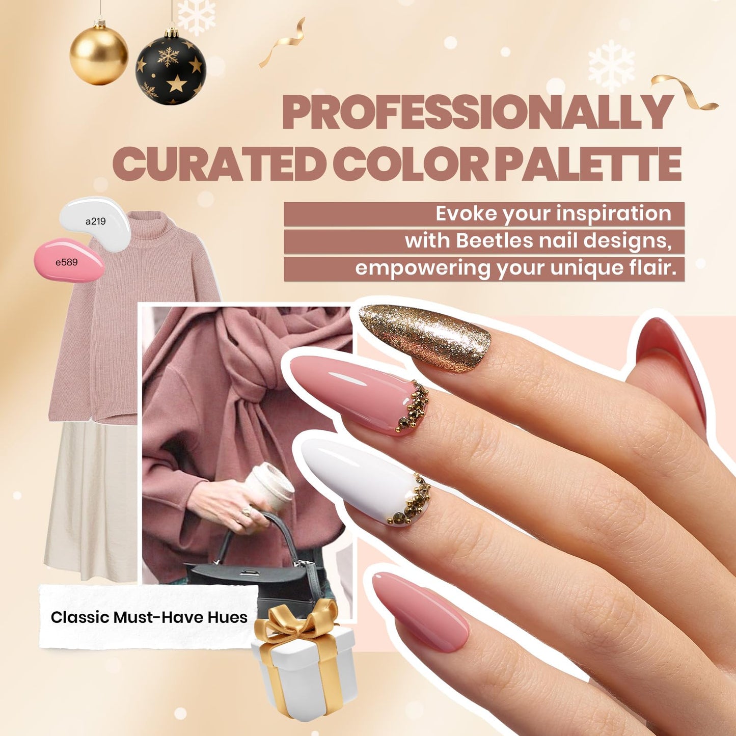 Beetles Summer Gel Polish Kit - Chic Outfits Collection 25 Colors Polish Set, Brown Purple Nude Red Black Color Gel Nails with 3Pcs Base Top Coat Soak Beauty & Personal Care beetles Gel Polish