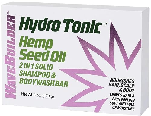 WaveBuilder Hydrotonic hemp seed oil 2 in 1 bar, 6 Ounce Beauty & Personal Care WAVEBUILDER