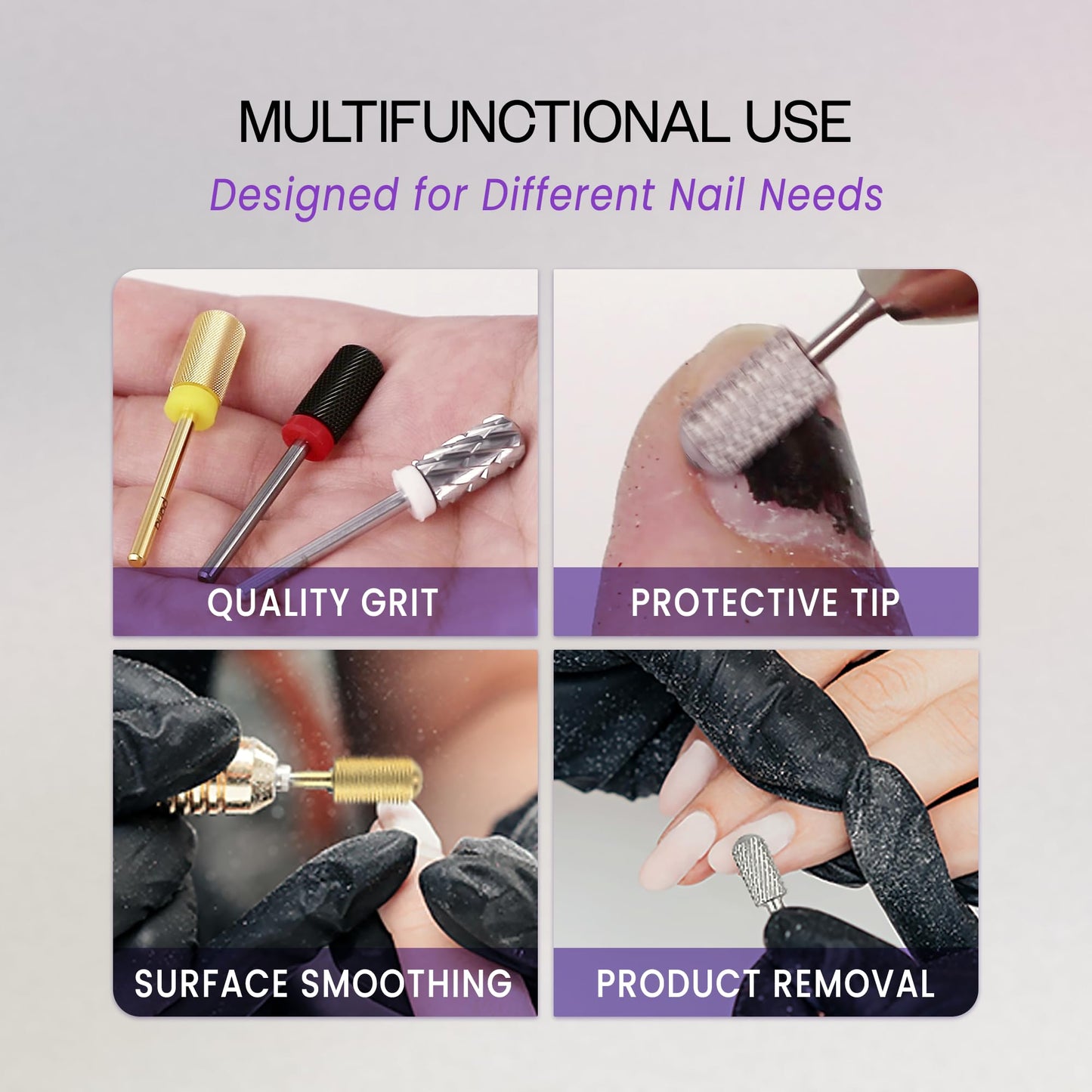 PANA 3/32" Large Smooth Round Top Safety Carbide Nail Drill Bit for Gel Polish & Acrylic Removal Nail Salon Manicure Pedicure Electric File Tools Beauty and Personal Care PANA