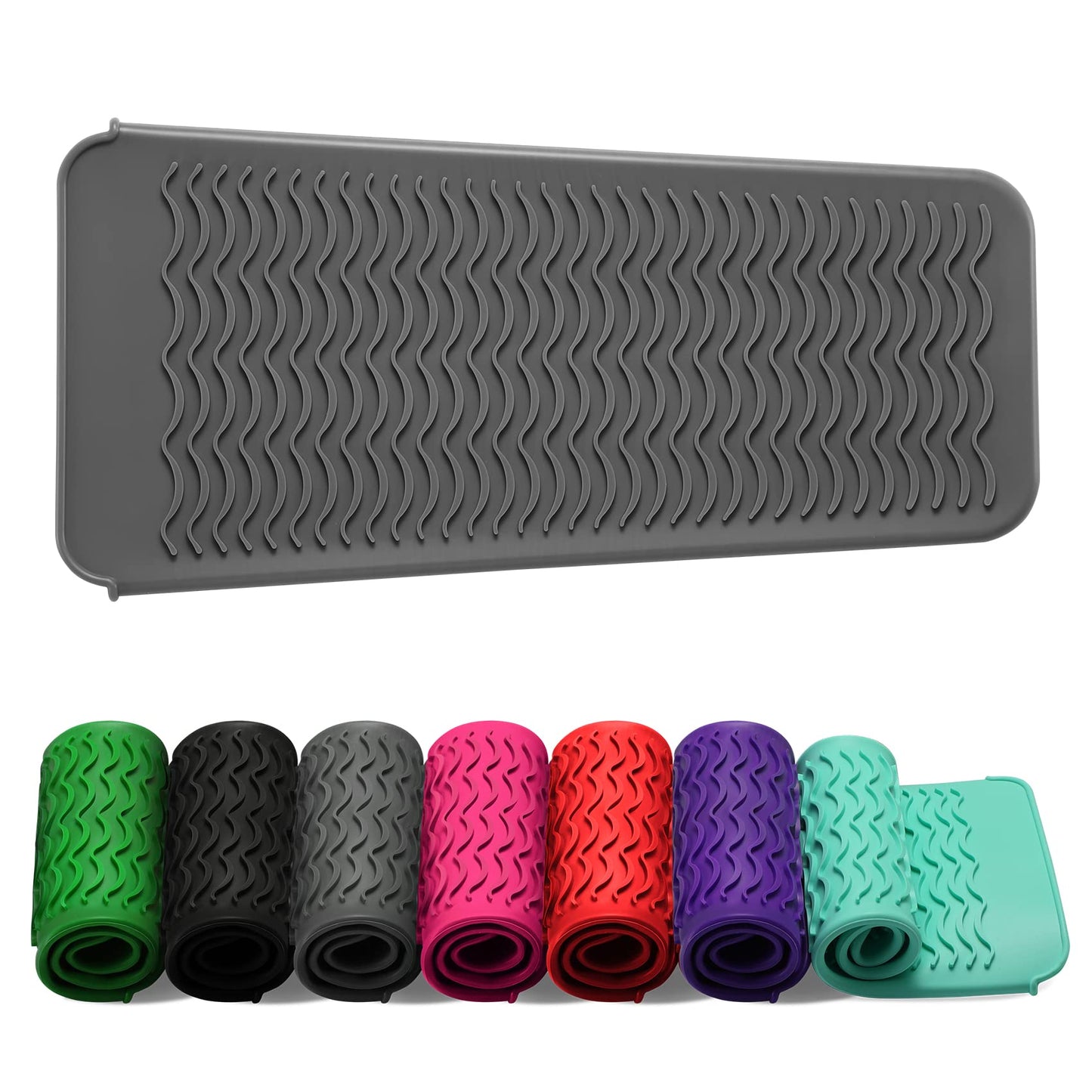 ZAXOP Resistant Silicone Mat Pouch for Flat Iron, Curling Iron,Hot Hair Tools (Grey)