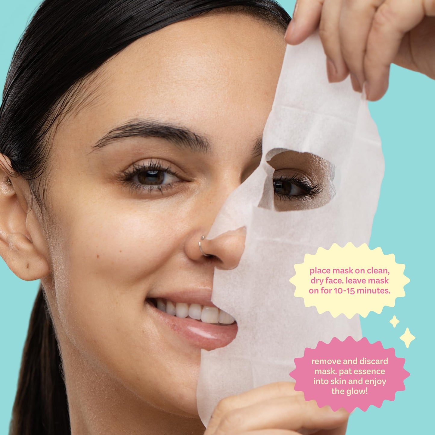 The Creme Shop Glow Check Comfort Sheet Mask 5 Pack, Facial Sheet Mask, Korean Skin Care, Hydrating, Brightening, Heartleaf Soothing Glow for Glass