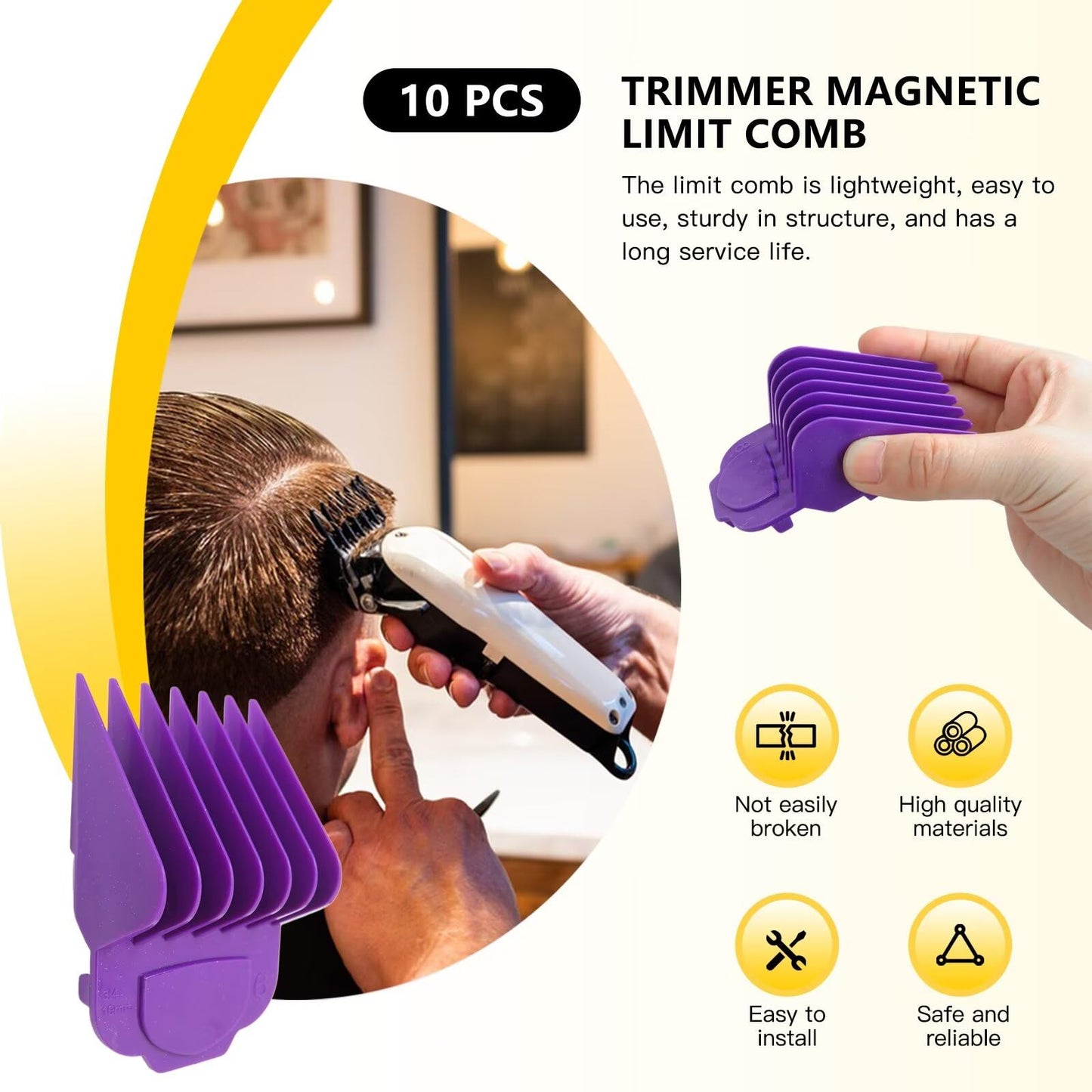 Gxcdizx Clipper Attachment Set - 10 Magnetic Guards Universal for for Master, MBA, MC-2, ML, PM-1, PM-4, PM-5 and most Corded/Cordless Models (2025 Beauty and Personal Care Gxcdizx