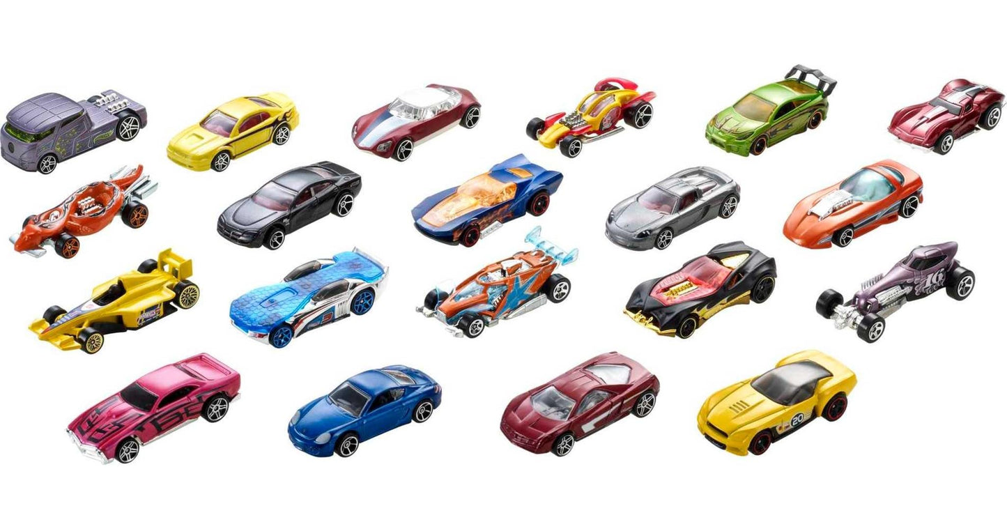 Hot Wheels Toy Cars 20-Pack, Set of 20 Die-Cast 1:64 Scale Toy Sports & Race Vehicles for Kids & Collectors (Styles May Vary)