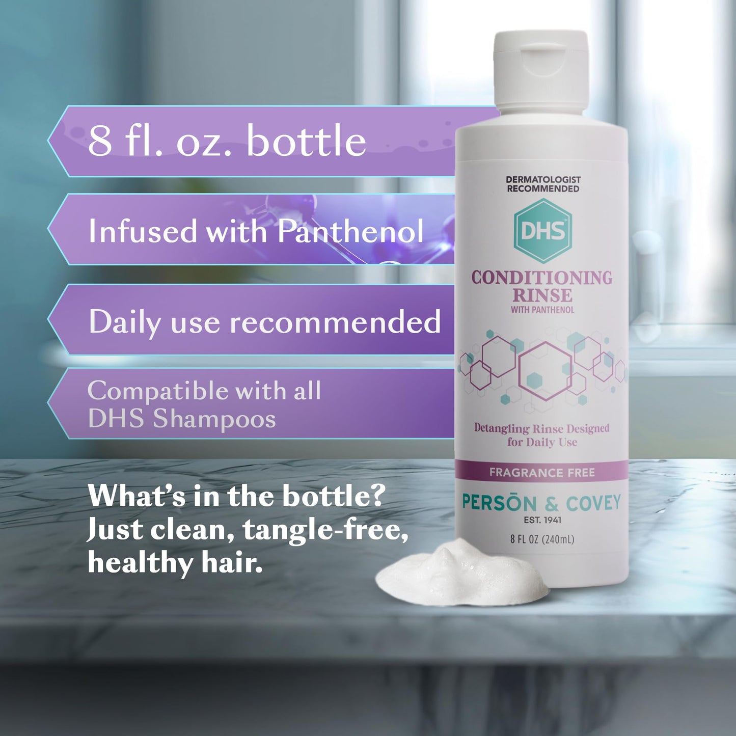 DHS Conditioning Rinse Moisturizing Conditioner - Hydrating and Detangling for Dry, Damaged, or Oily Hair - 2 Pack (8 oz Bottles)