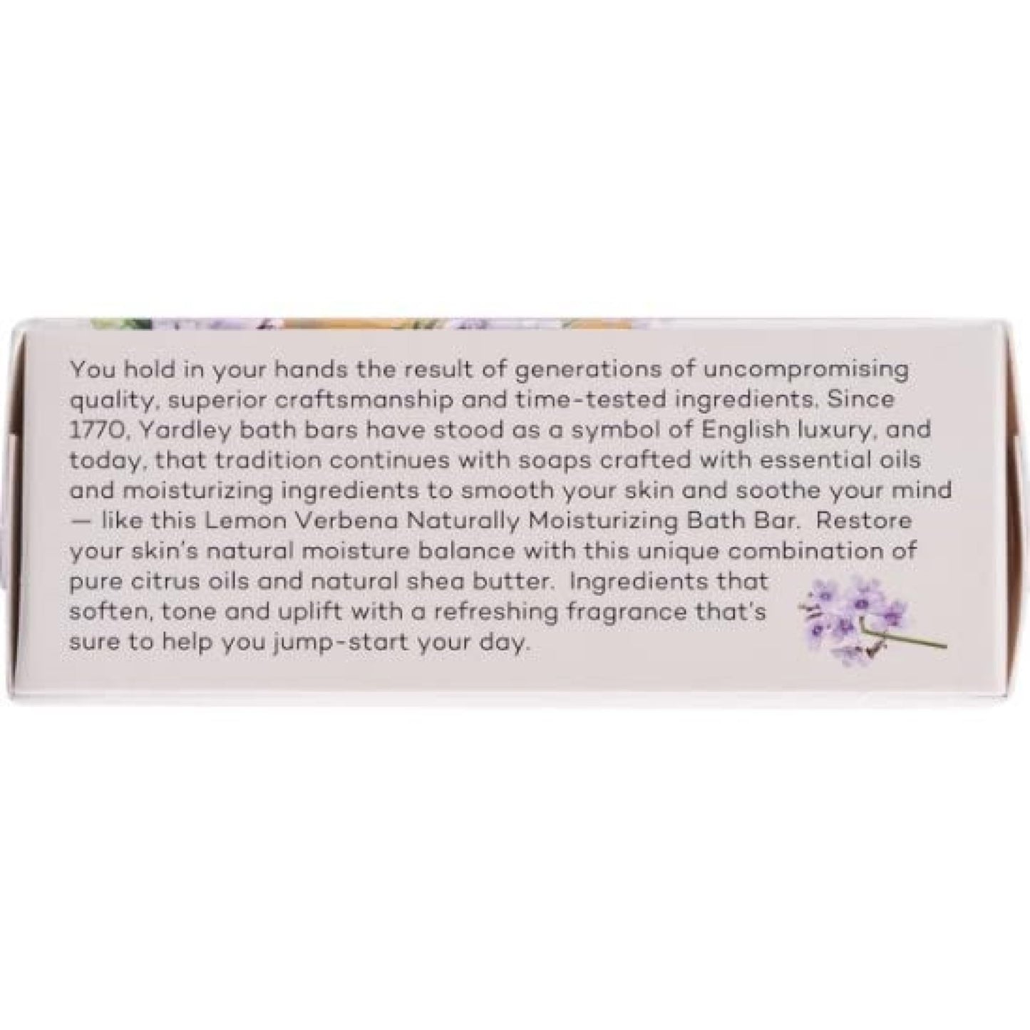 Yardley London Lemon Verbena With Shea Butter & Pure Citrus Oil Moisturizing Bar 4.25 ozr (Pack of 2)