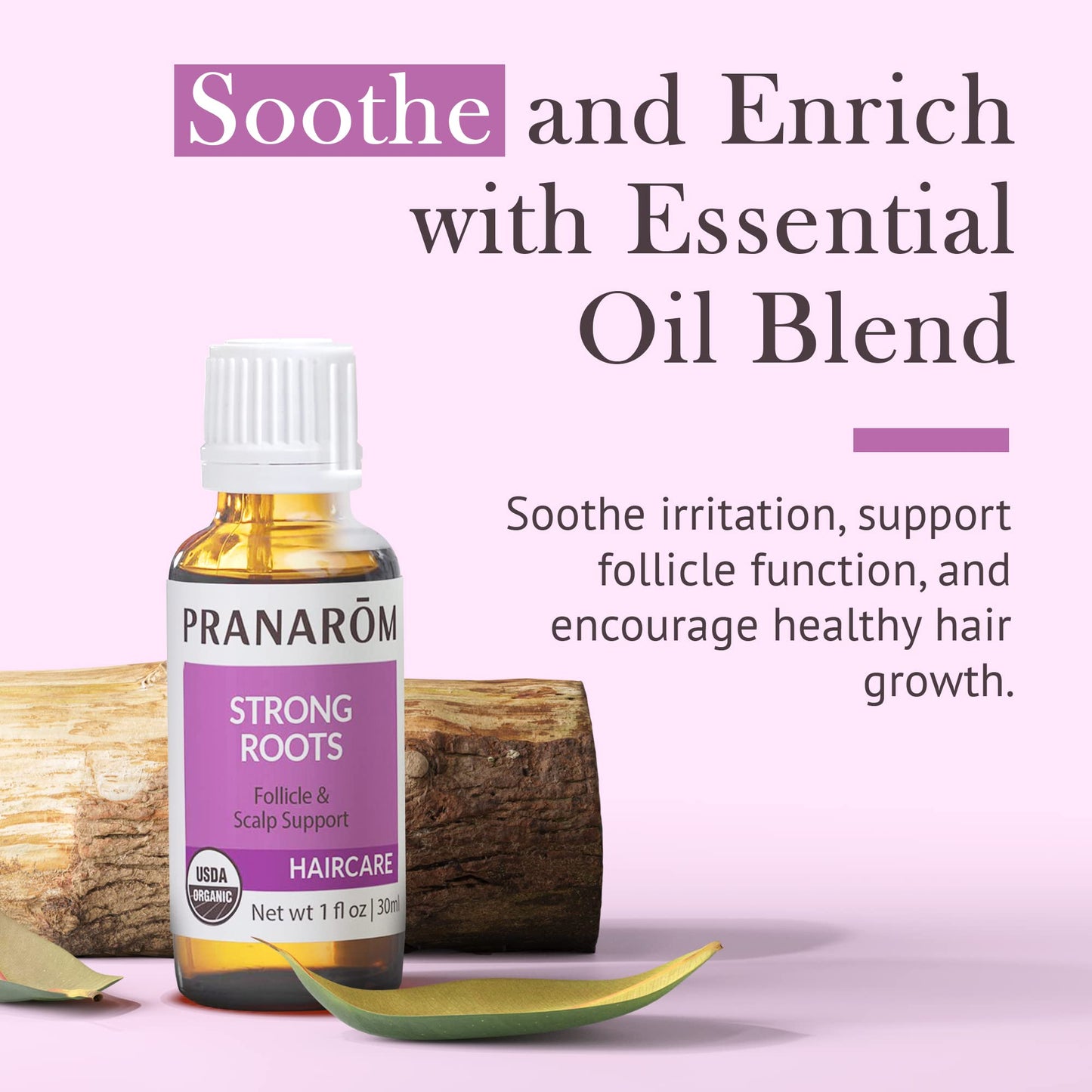 PRANAROM - Hair Strengthening & Scalp Support Oil (30ml) - 100% Pure Organic Essential Oil | USDA & ECOCERT Certified
