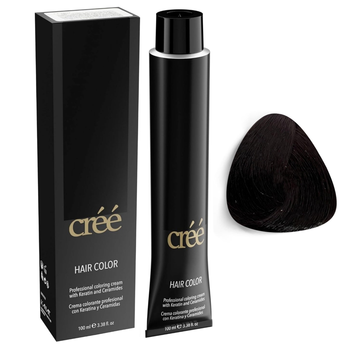 Cree Professional 2 - Very Dark Brown Permanent Hair Color - Long Lasting, Rich Vibrant - Gray Coverage 100ml - 3.4 fl.oz.