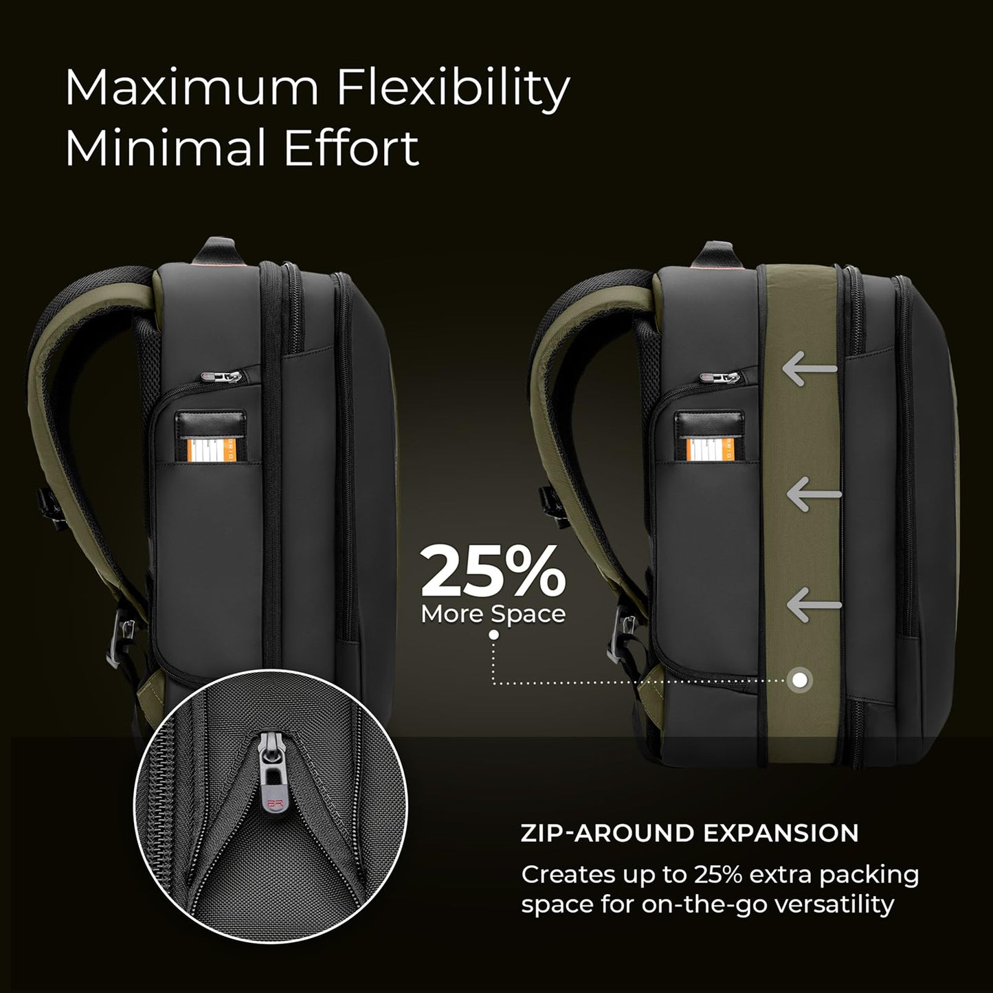 Briggs & Riley Medium Convertible Backpack Duffle Bag - Carry On for Men & Women, Use for Travel, Gym, or Work, Overnight Weekend Luggage, Shoulder Strap, Laptop Compartment - ZDX Collection, Hunter